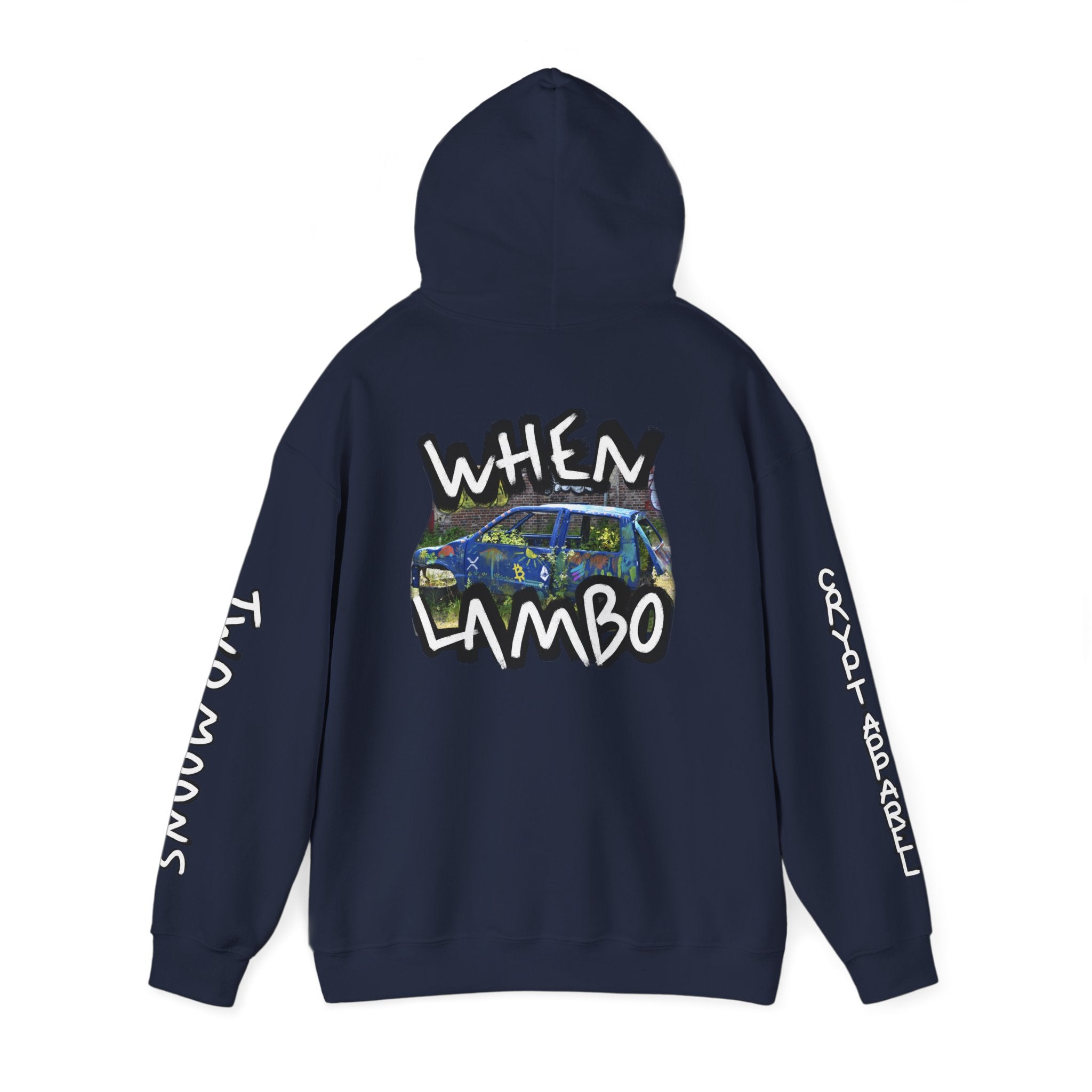When Lambo Crypto Hoodie | Crypt Apparel Bitcoin Inspired Graffiti Design