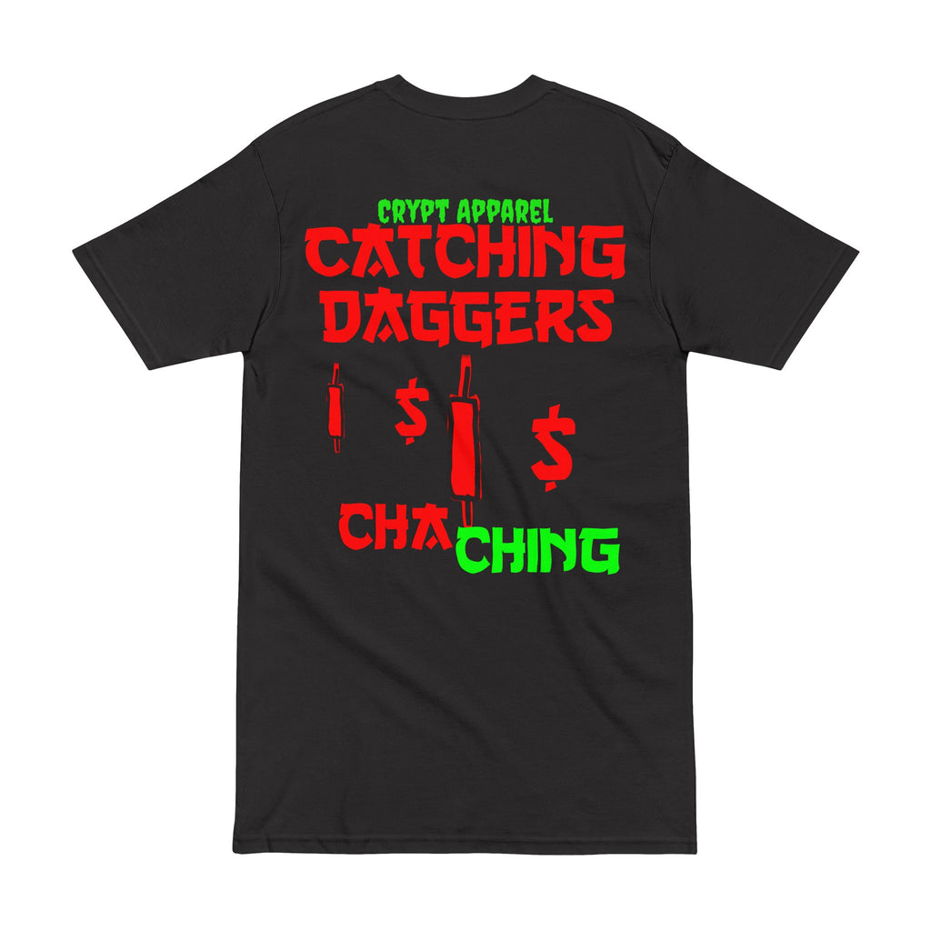 Catching Daggers Crypto Graphic Tee — Crypt Apparel trading-Inspired T-Shirt