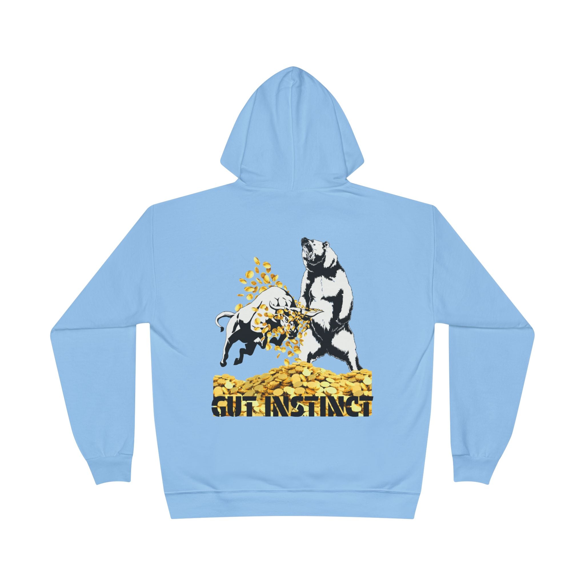 Gut Instinct Bull vs Bear Crypto Hoodie - Dual Sided Slay The Bears Streetwear Pullover