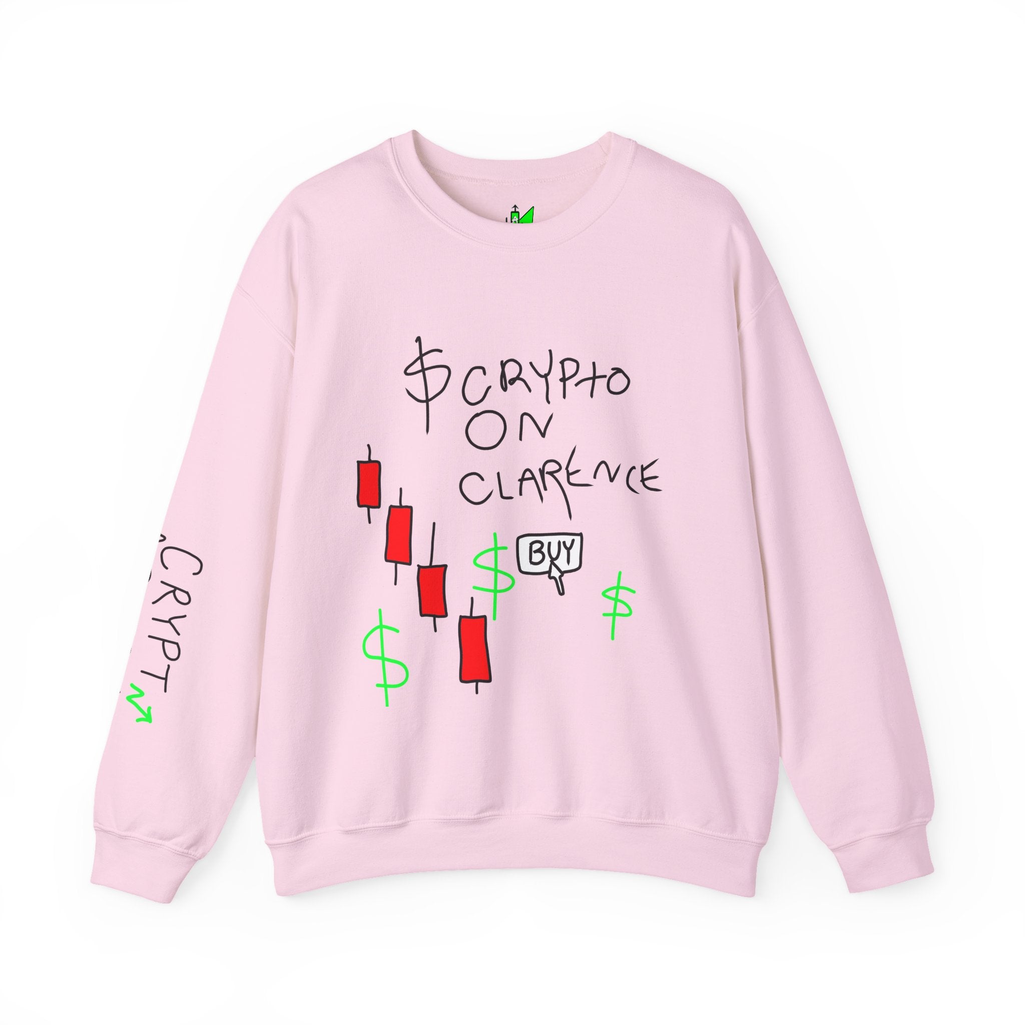 Crypto On Clarence Crewneck Sweatshirt — Crypt Apparel Design