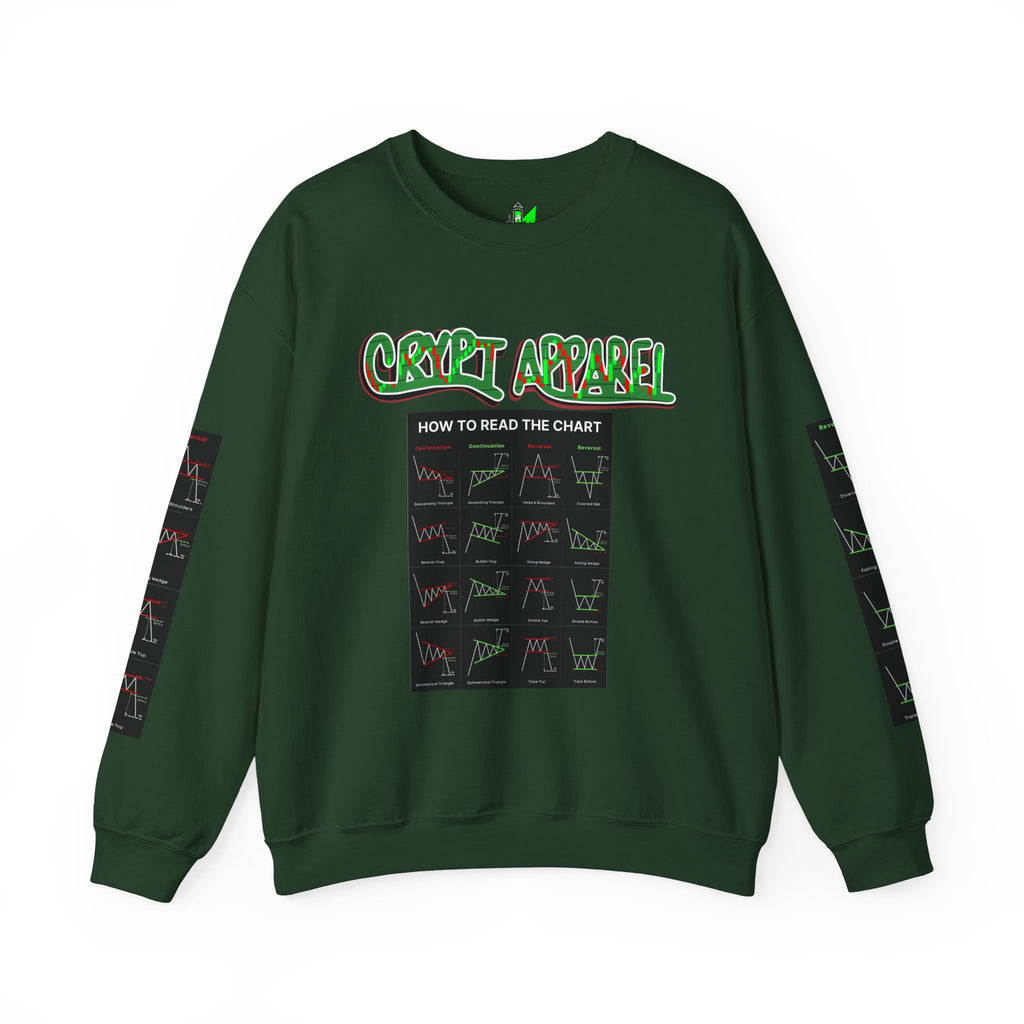 Charted Crewneck Sweatshirt — “Crypt Apparel” Graphic