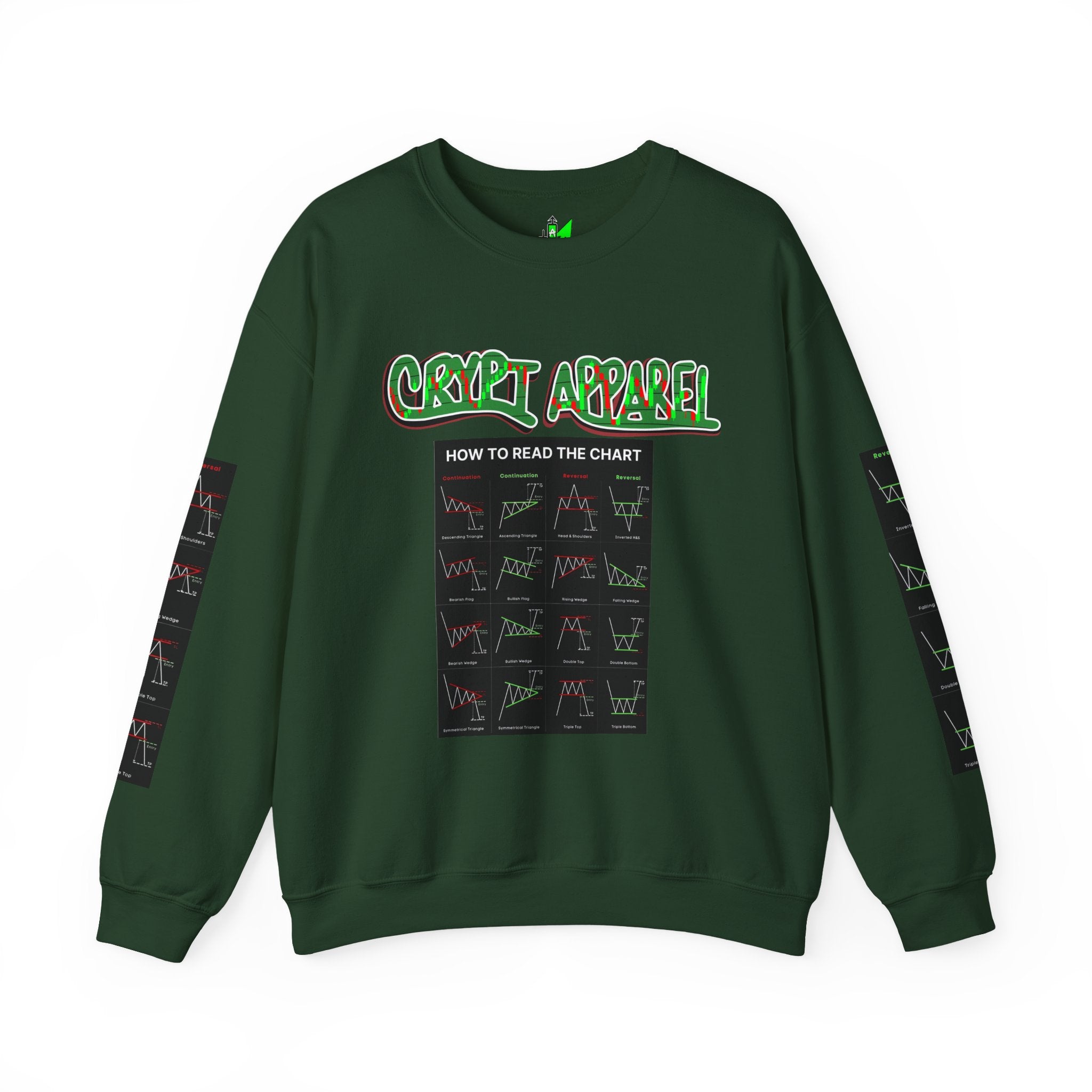 Charted Crewneck Sweatshirt — “Crypt Apparel” Graphic