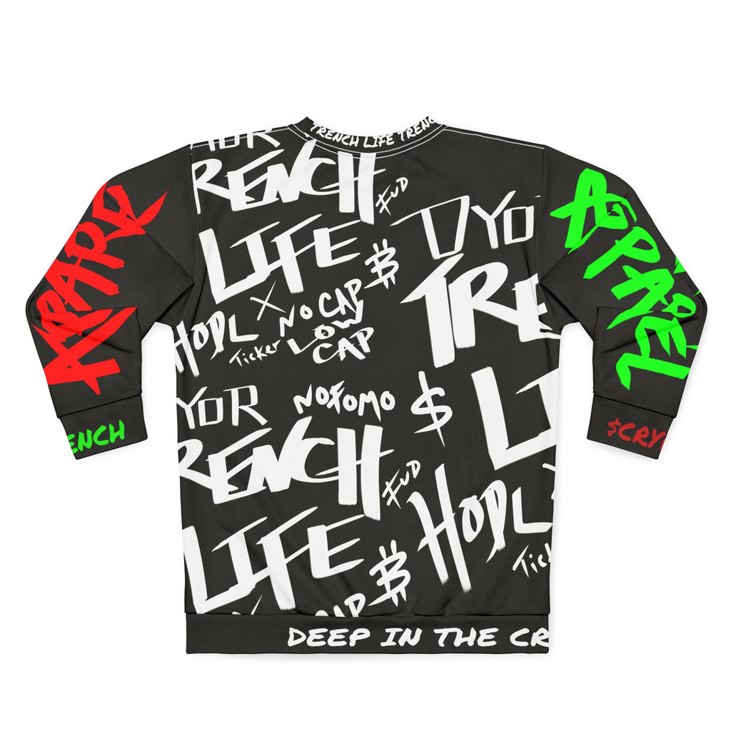 Trench Life Crypto Inspired Sweatshirt | Crypt Apparel Black Crewneck