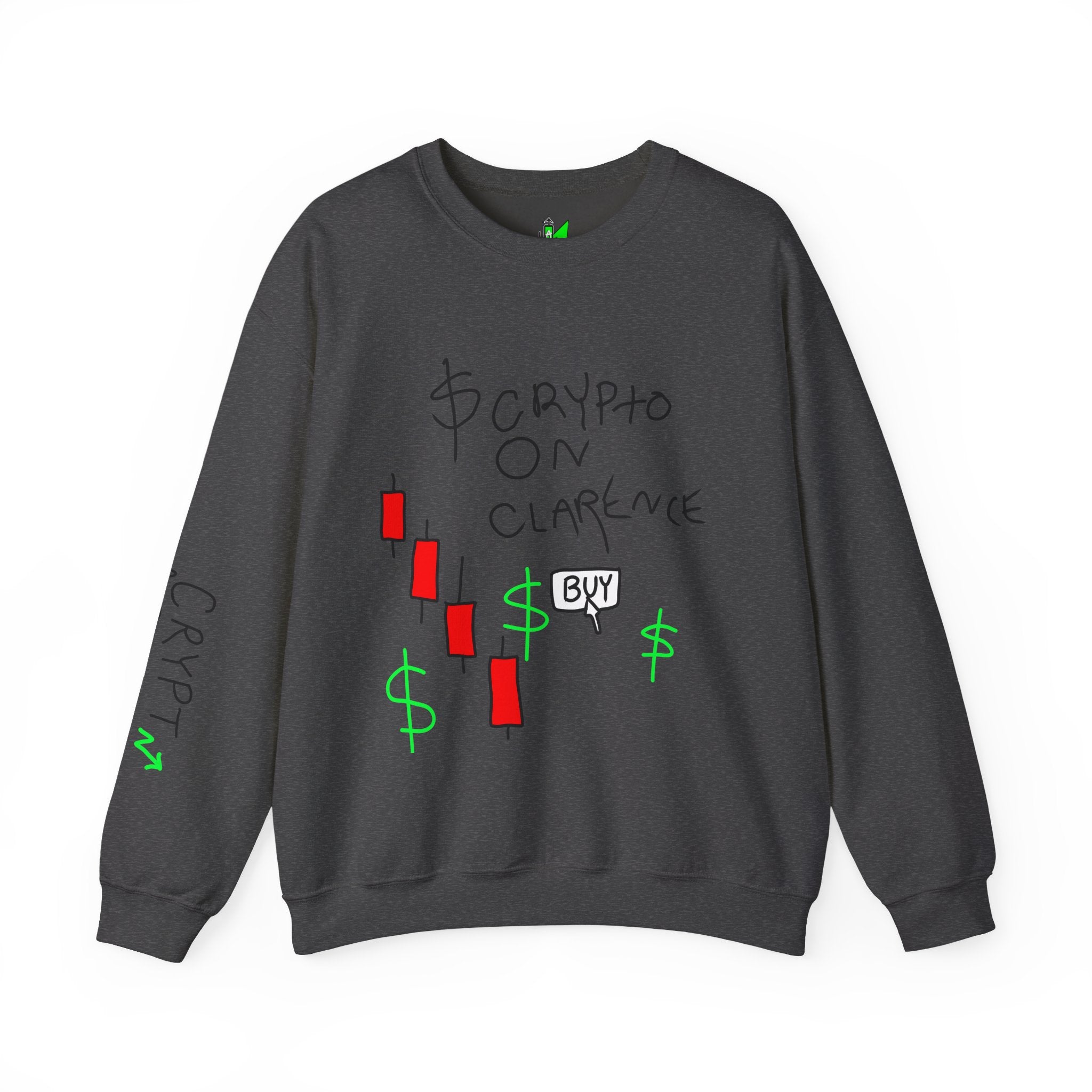 Crypto On Clarence Crewneck Sweatshirt — Crypt Apparel Design