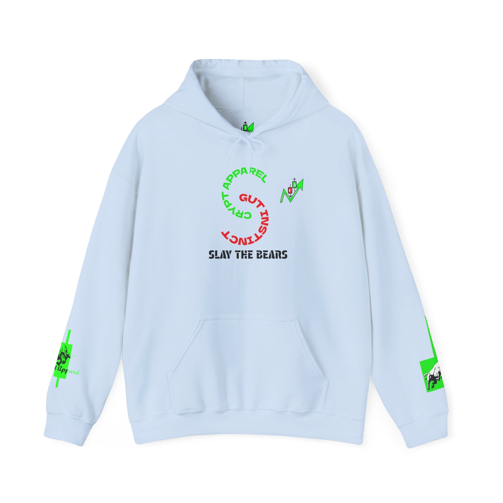 Gut Instinct Bull vs Bear Crypto Hoodie - Slay The Bears Streetwear Pullover
