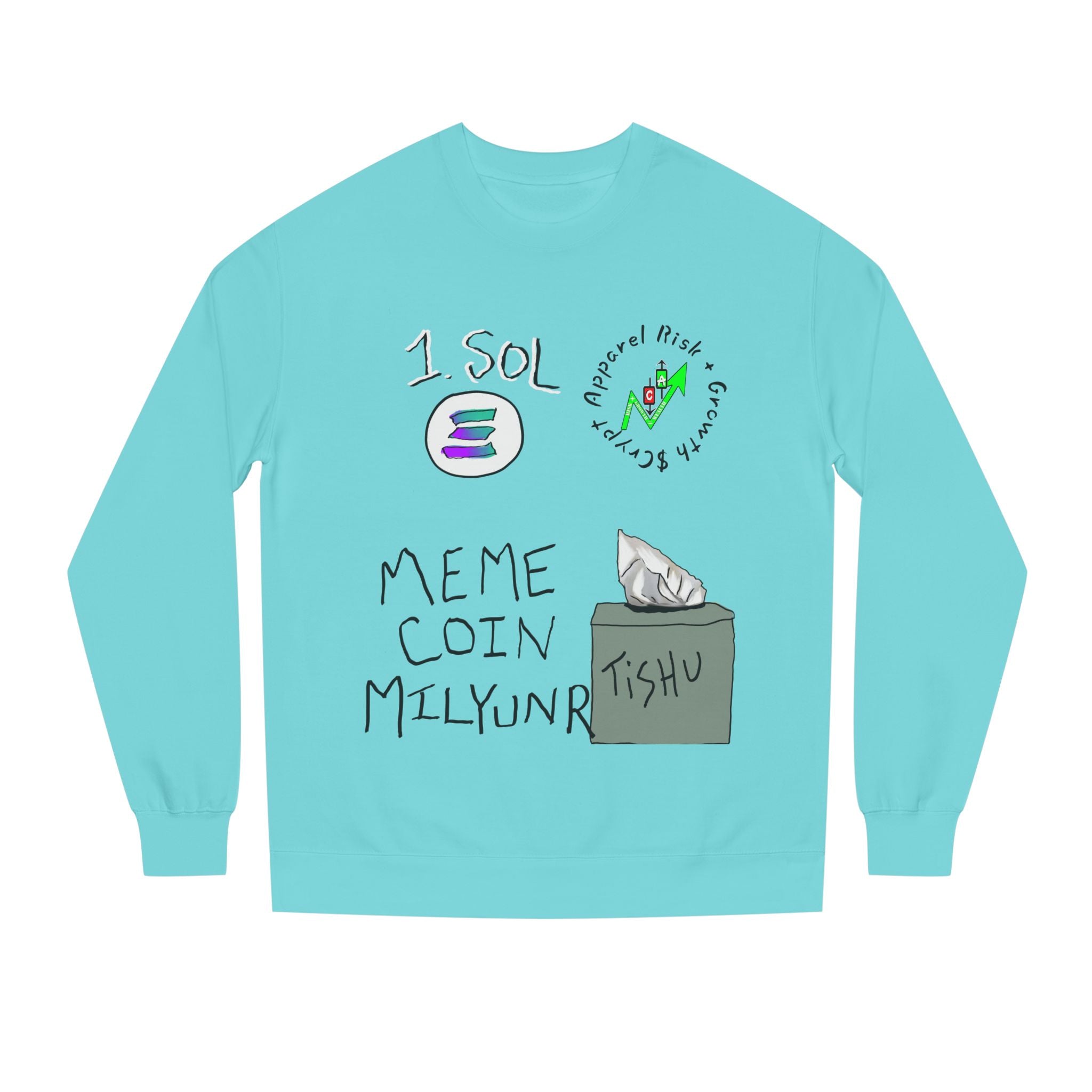 Meme Coin Millionaire Crewneck Sweatshirt — 'Crypt Apparel' Crypto Design
