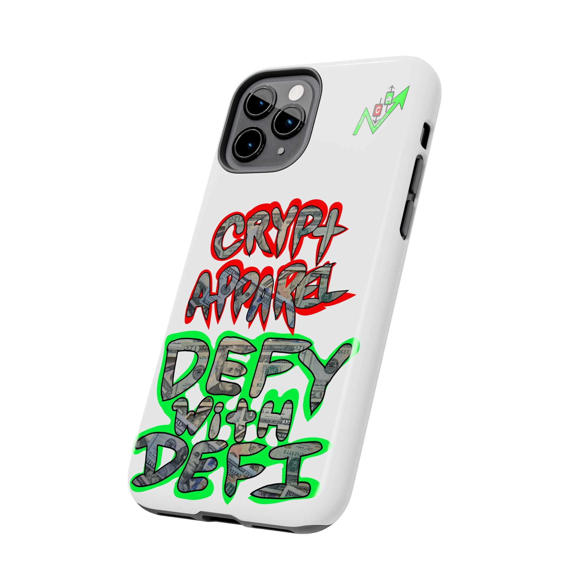 DEFY with DEFI Tough Phone Case — "Crypt Apparel: "Money" Graffiti Crypto Design