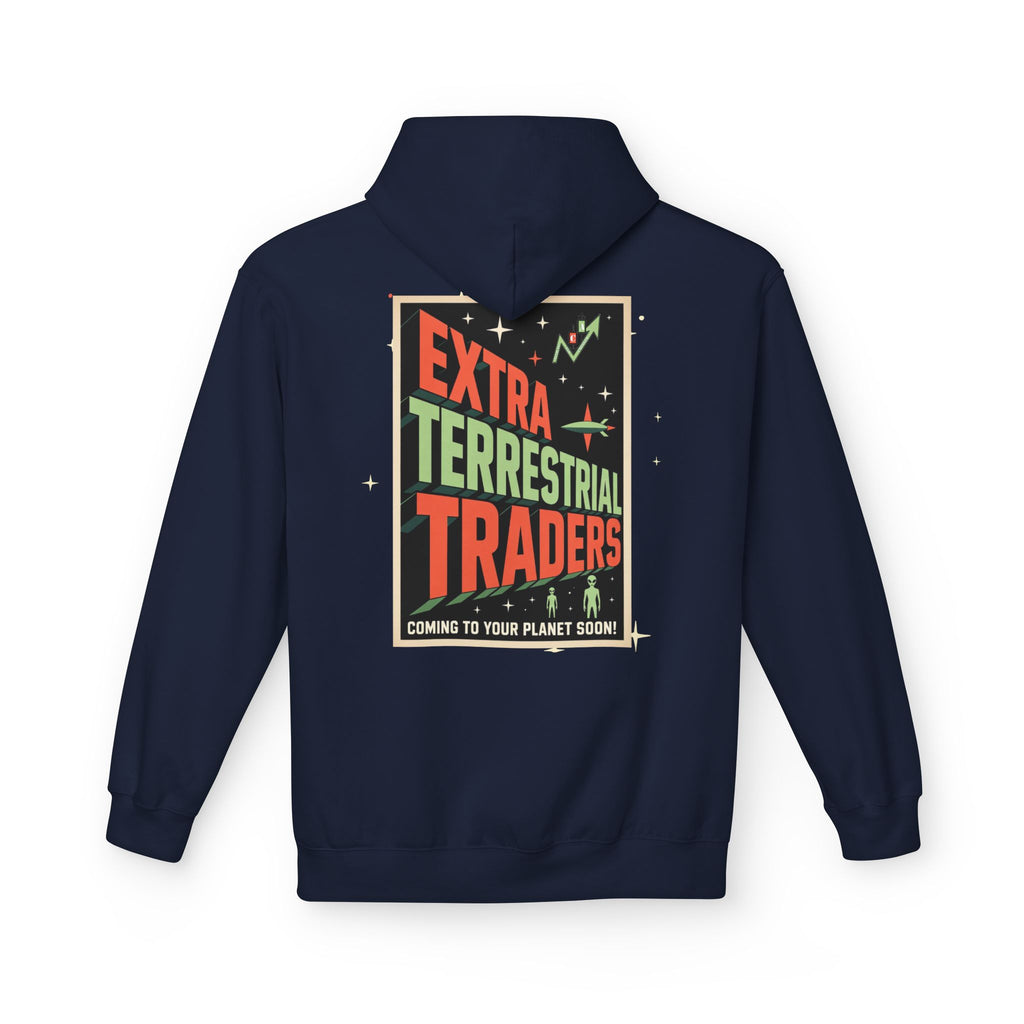 Extra Terrestrial Traders Crypto Hoodie — “Not Alone” Crypt Apparel Retro Sci‑Fi Graphic
