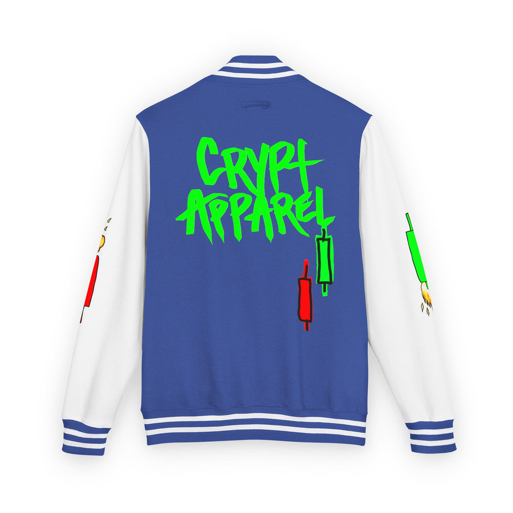 Crypt Apparel Letterman Jacket — 'Crypto Trader' Neon Graffiti Varsity Jacket