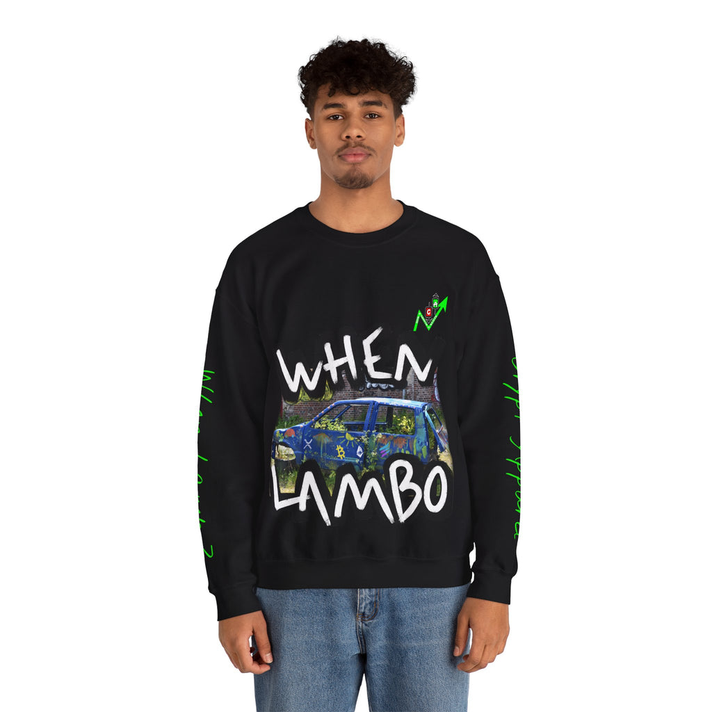 When Lambo Bitcoin inspired Graphic Crewneck Sweatshirt | Crypto Art Streetwear