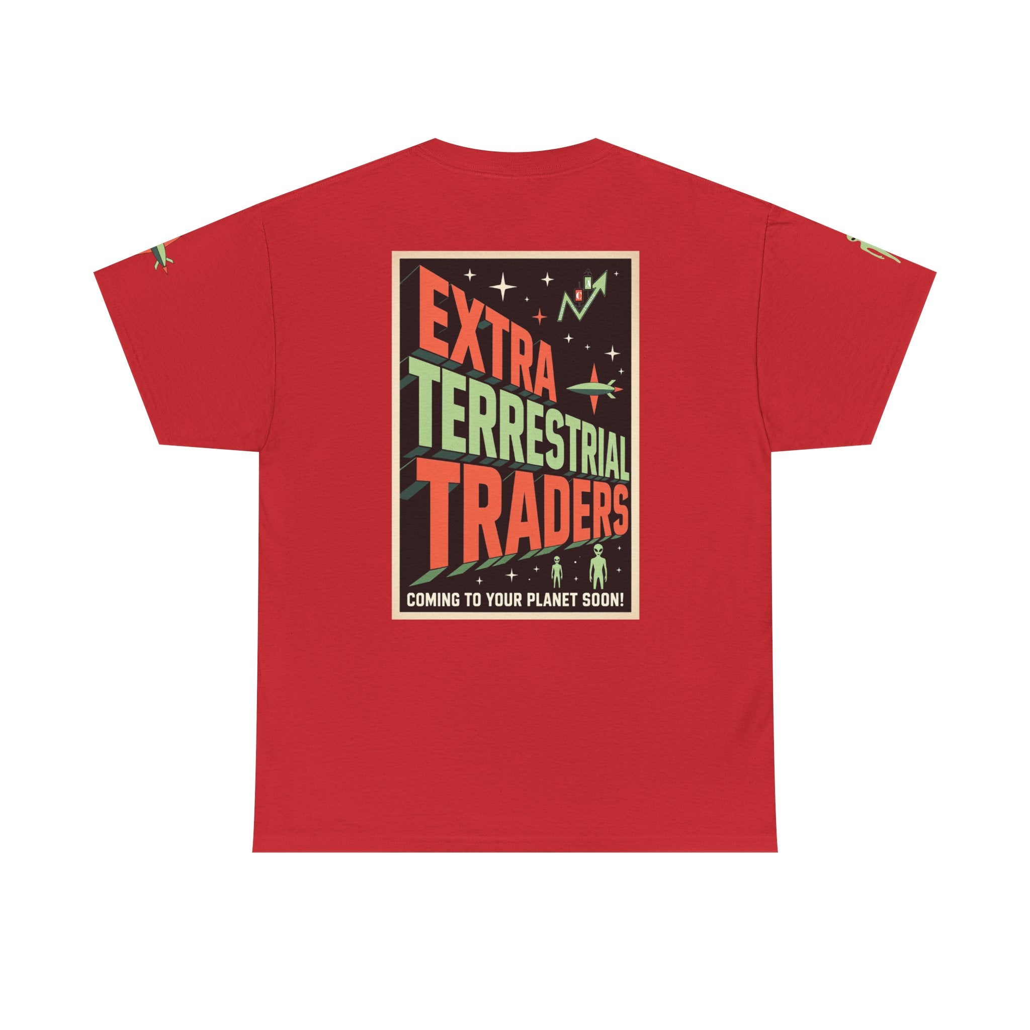 Extra Terrestrial Traders Crypto Graphic Tee — Retro Alien Poster Shirt