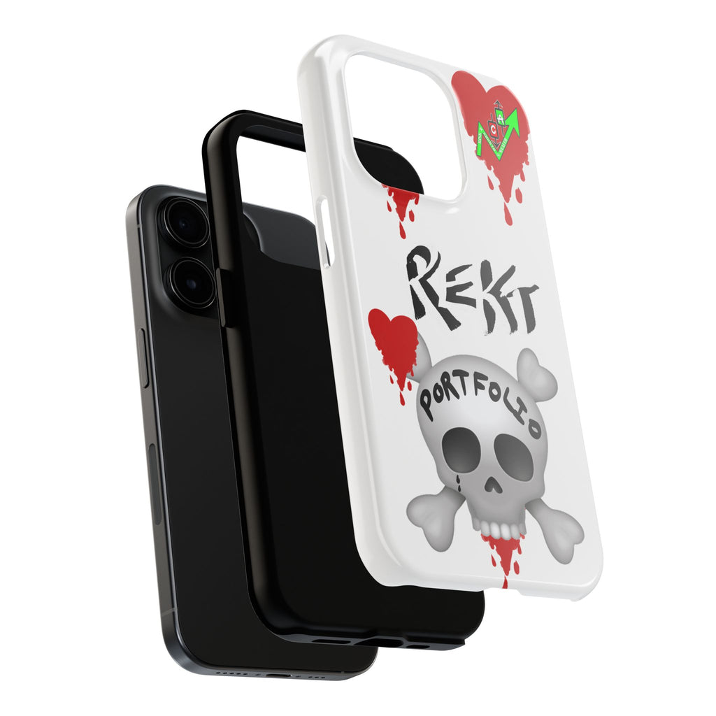 Rekt Portfolio Tough Phone Case — Skull & Dripping Heart Protective Cover