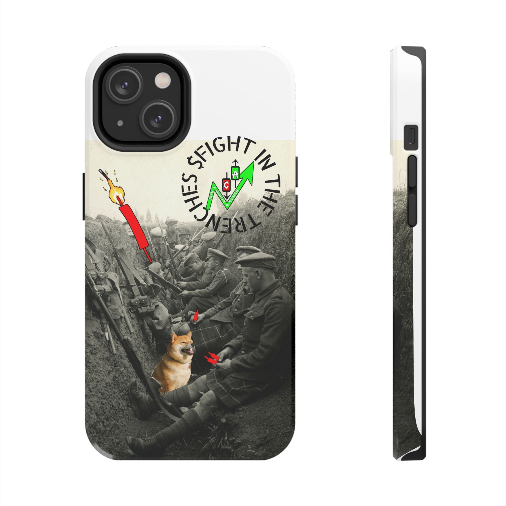 The Trenches Tough Phone Case — Crypt Apparel Trench Dog & Candle Design