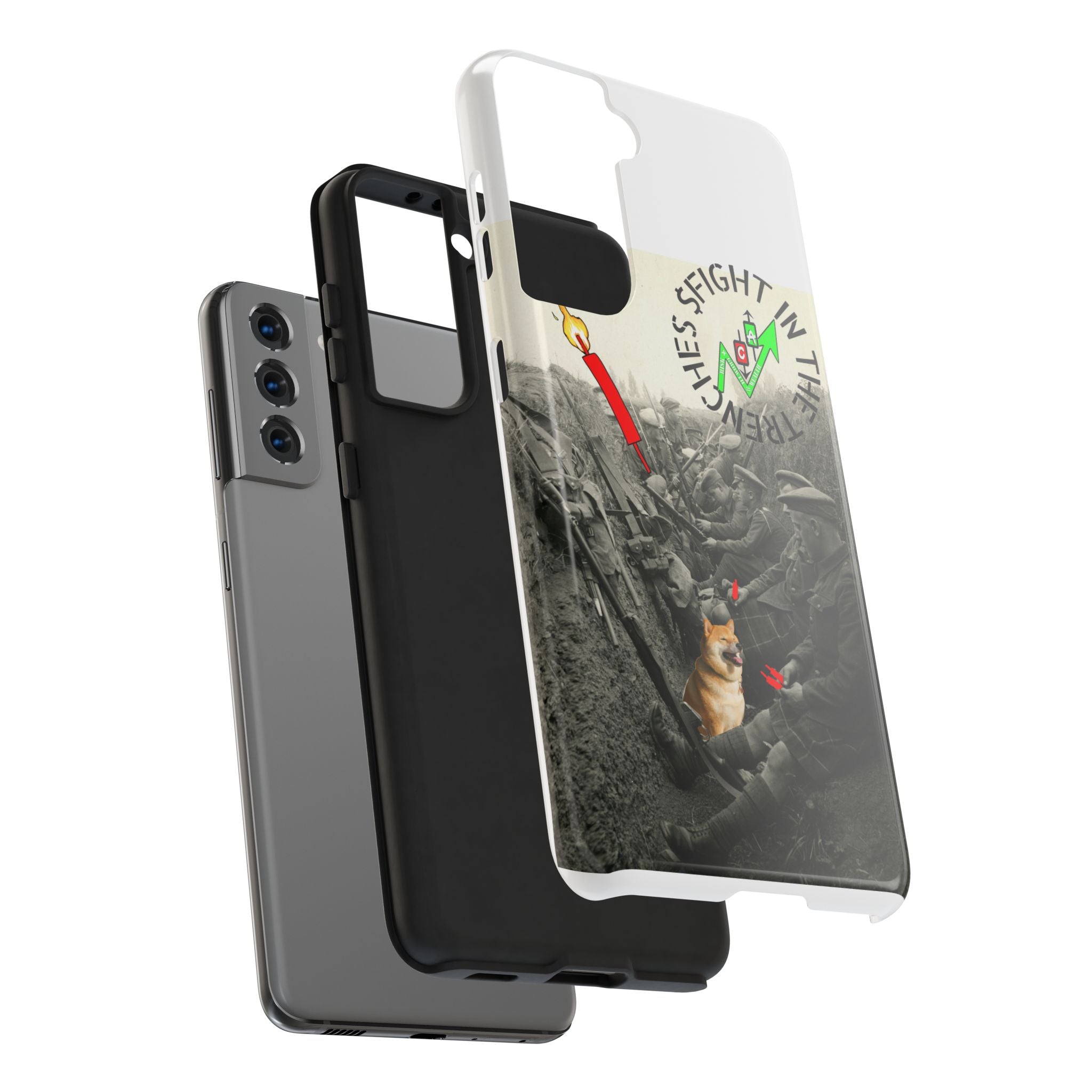 The Trenches Tough Phone Case — Crypt Apparel Trench Dog & Candle Design