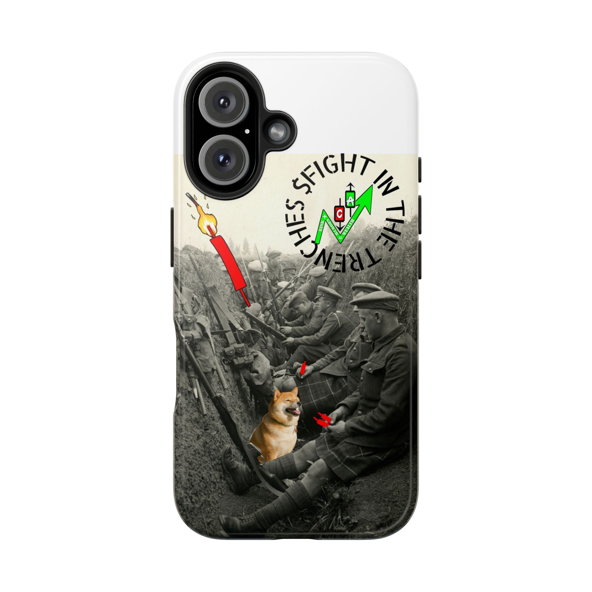 The Trenches Tough Phone Case — Crypt Apparel Trench Dog & Candle Design