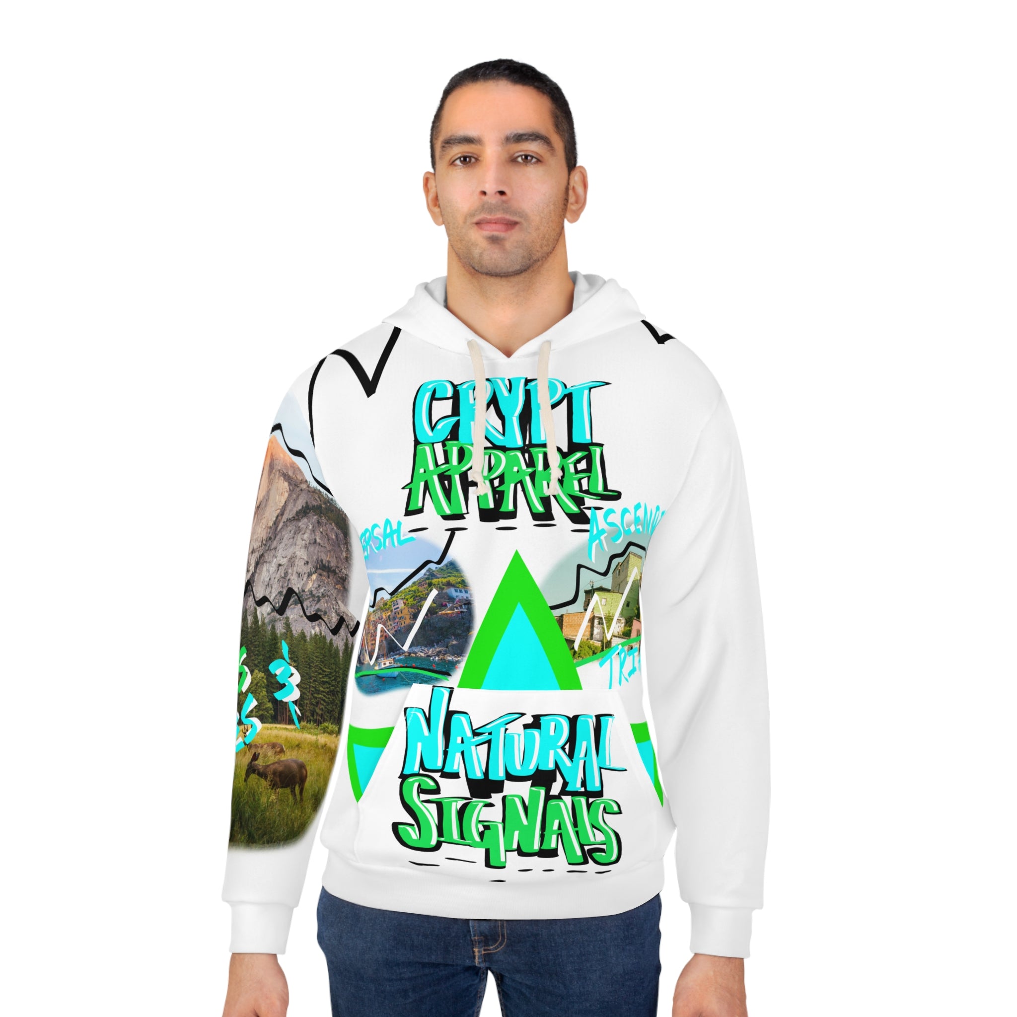 Natural Signals Crypto Graphic Hoodie — Crypt Apparel All-Over Print