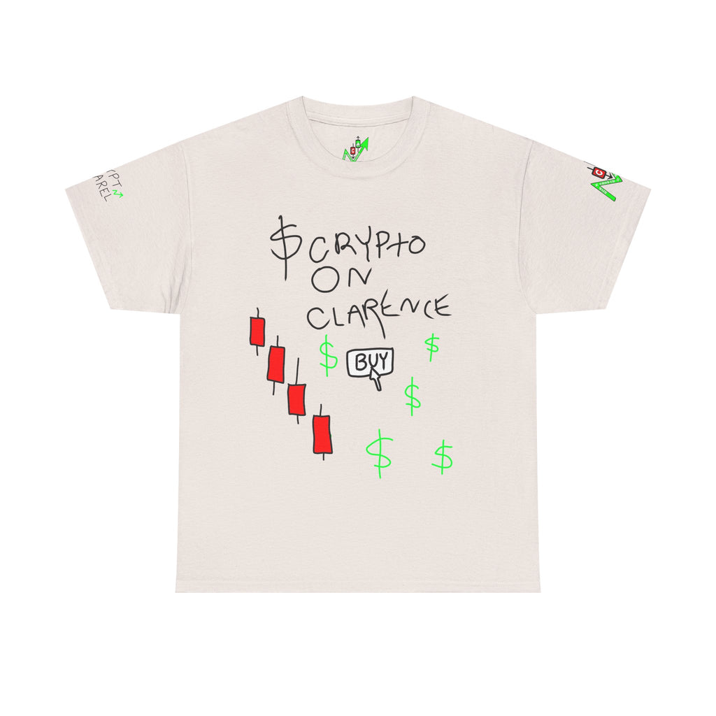 Crypto on Clarence Tee — "Crypt Apparel" / "crypto illiterate" Graphic Shirt