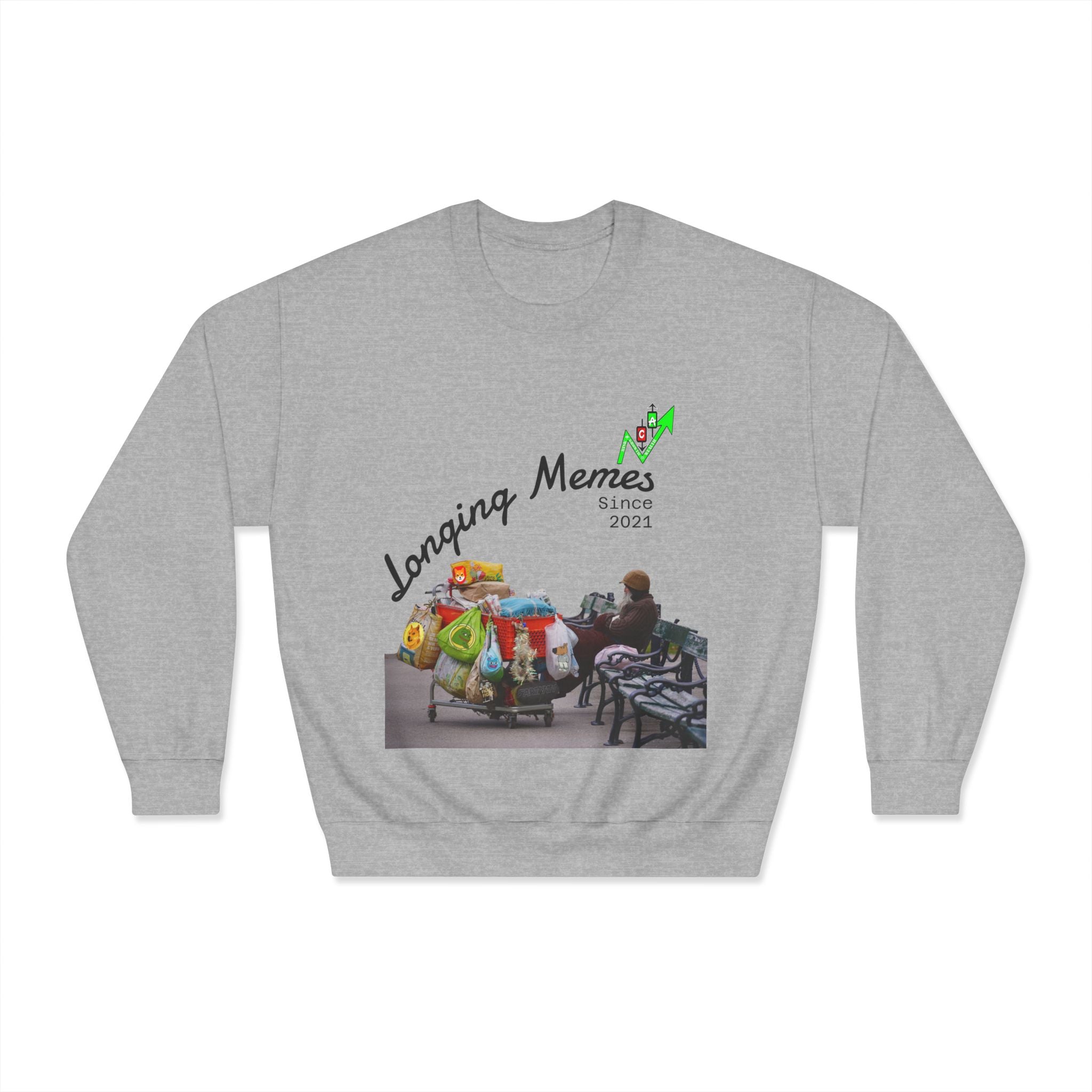 Bag Holders Meme Coin Crypto Crewneck Sweatshirt — "Crypt Apparel" Graphic