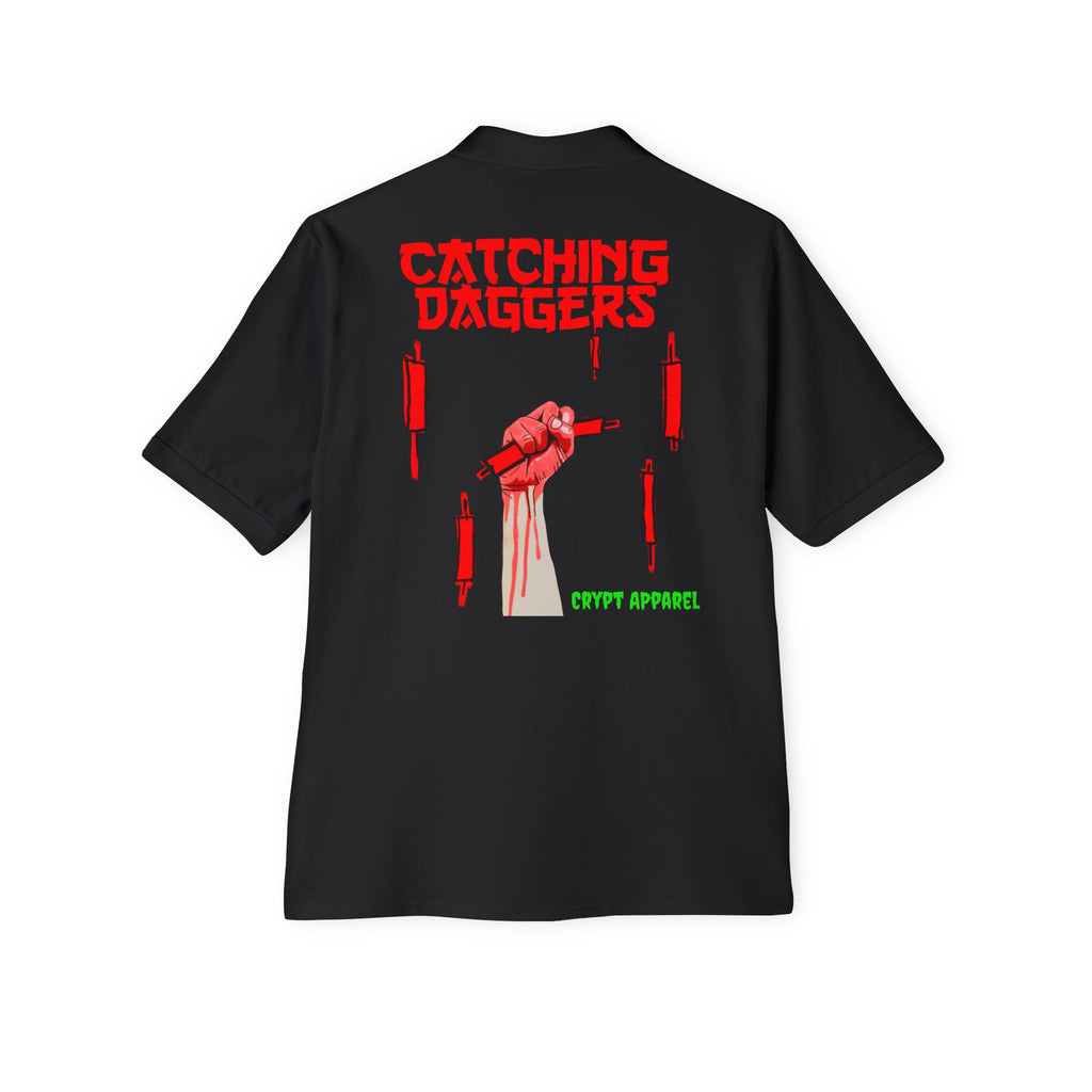 Catching Daggers Crypto Polo — Crypt Apparel Graphic Men's Piqué Shirt