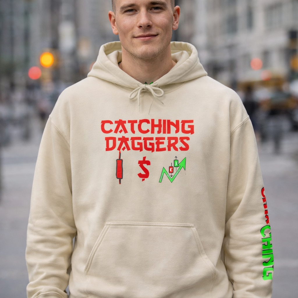 Catching Daggers Crypto Hoodie — Crypt Apparel Graphic Streetwear Pullover with Candle Motif