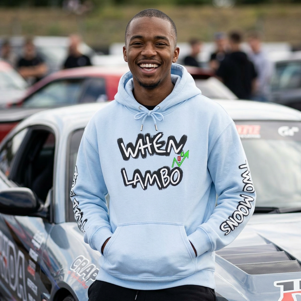 When Lambo Crypto Hoodie | Crypt Apparel Bitcoin Inspired Graffiti Design