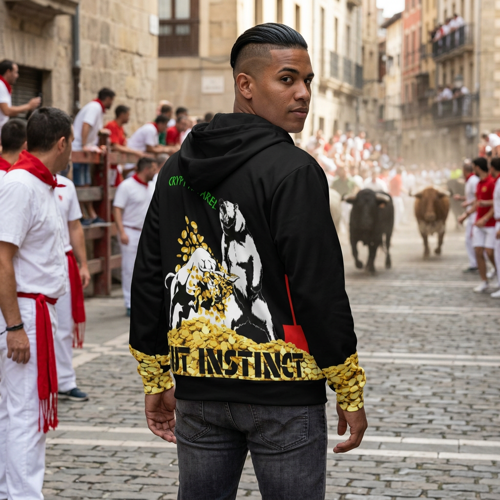 Gut Instinct Bear & Bull Crypto Hoodie — "Slay the Bears" Crypt Apparel All-Over Print