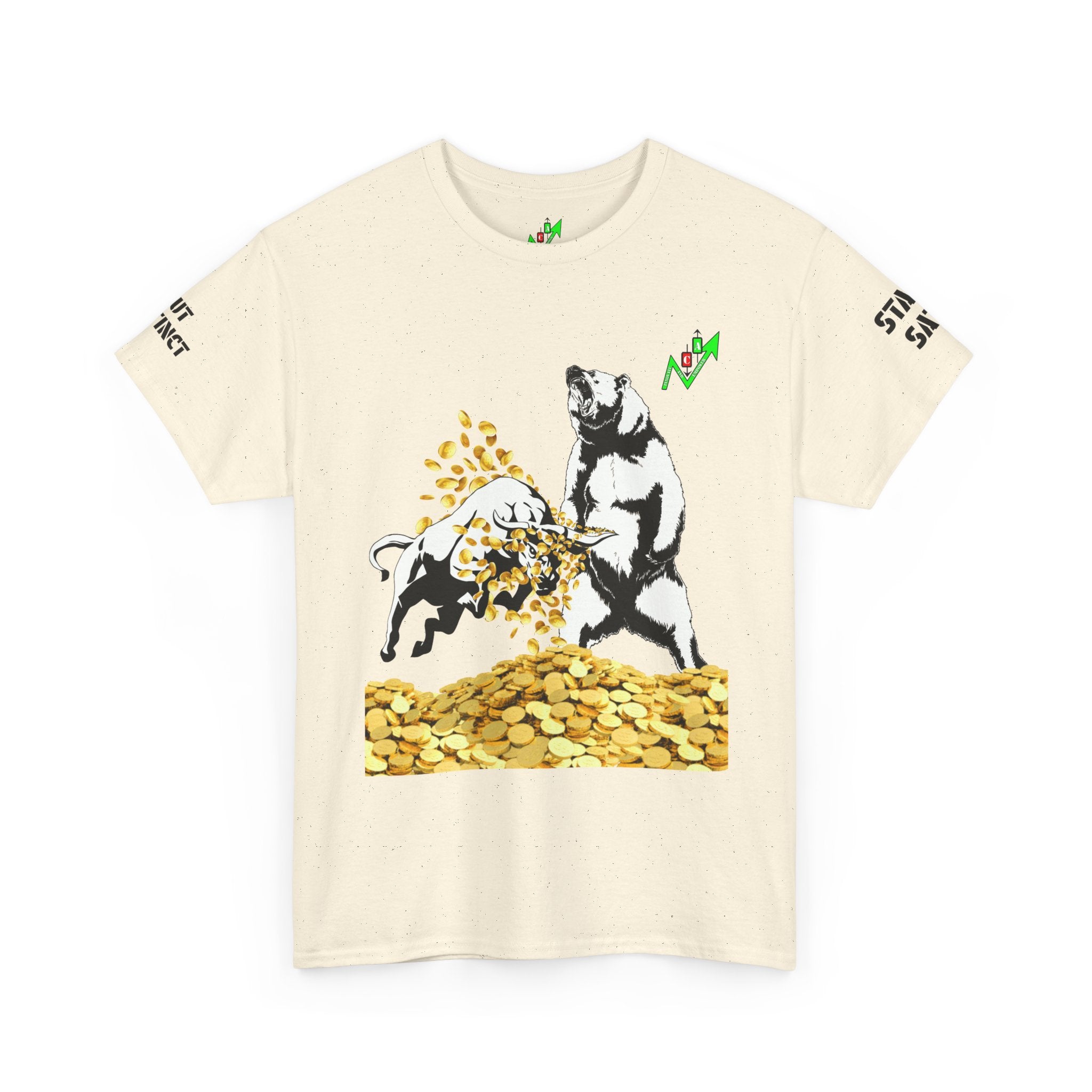 Gut Instinct Bear vs Bull Stock Market T‑Shirt — Crypt Apparel "Slay The Bears" Graphic Tee