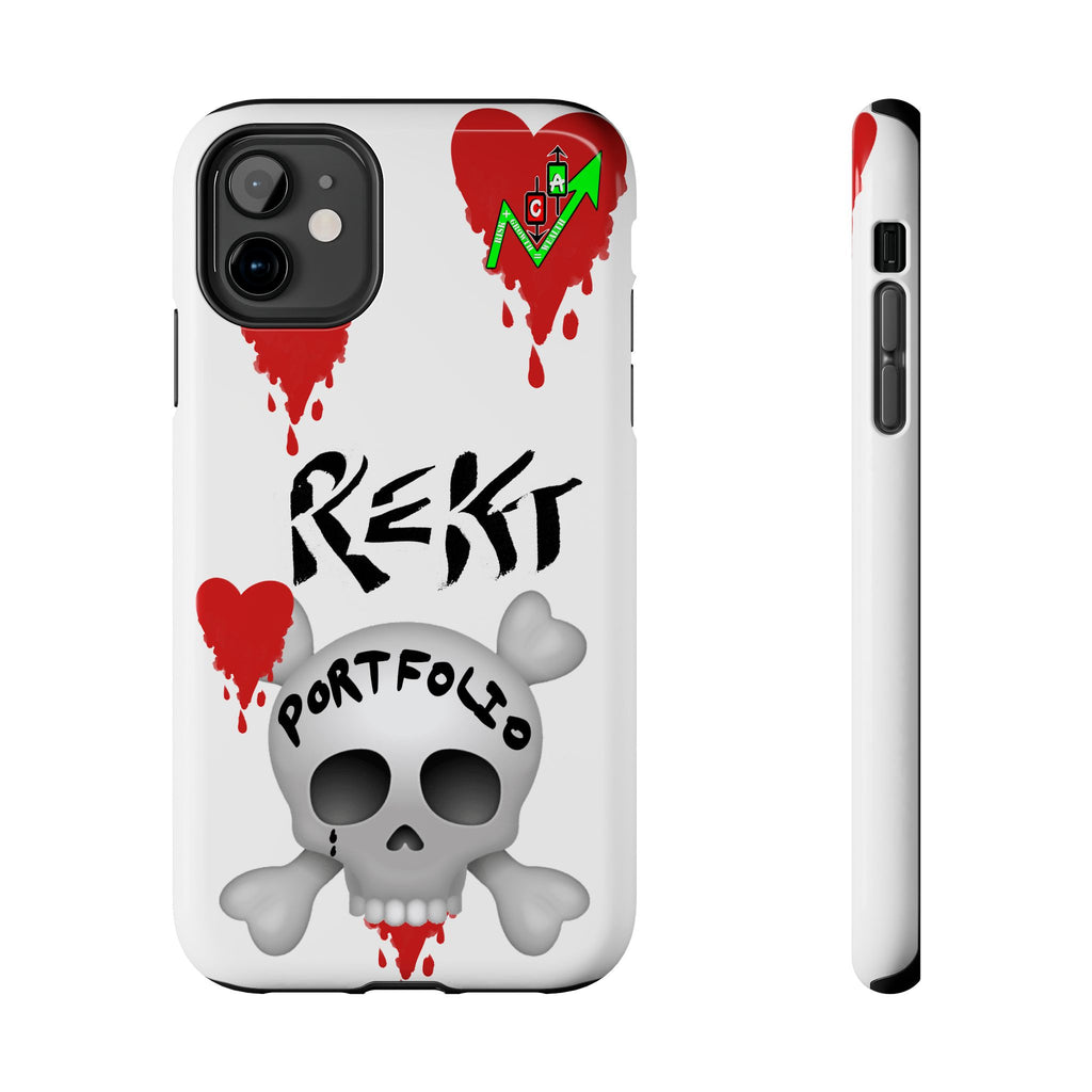 Rekt Portfolio Tough Phone Case — Skull & Dripping Heart Protective Cover