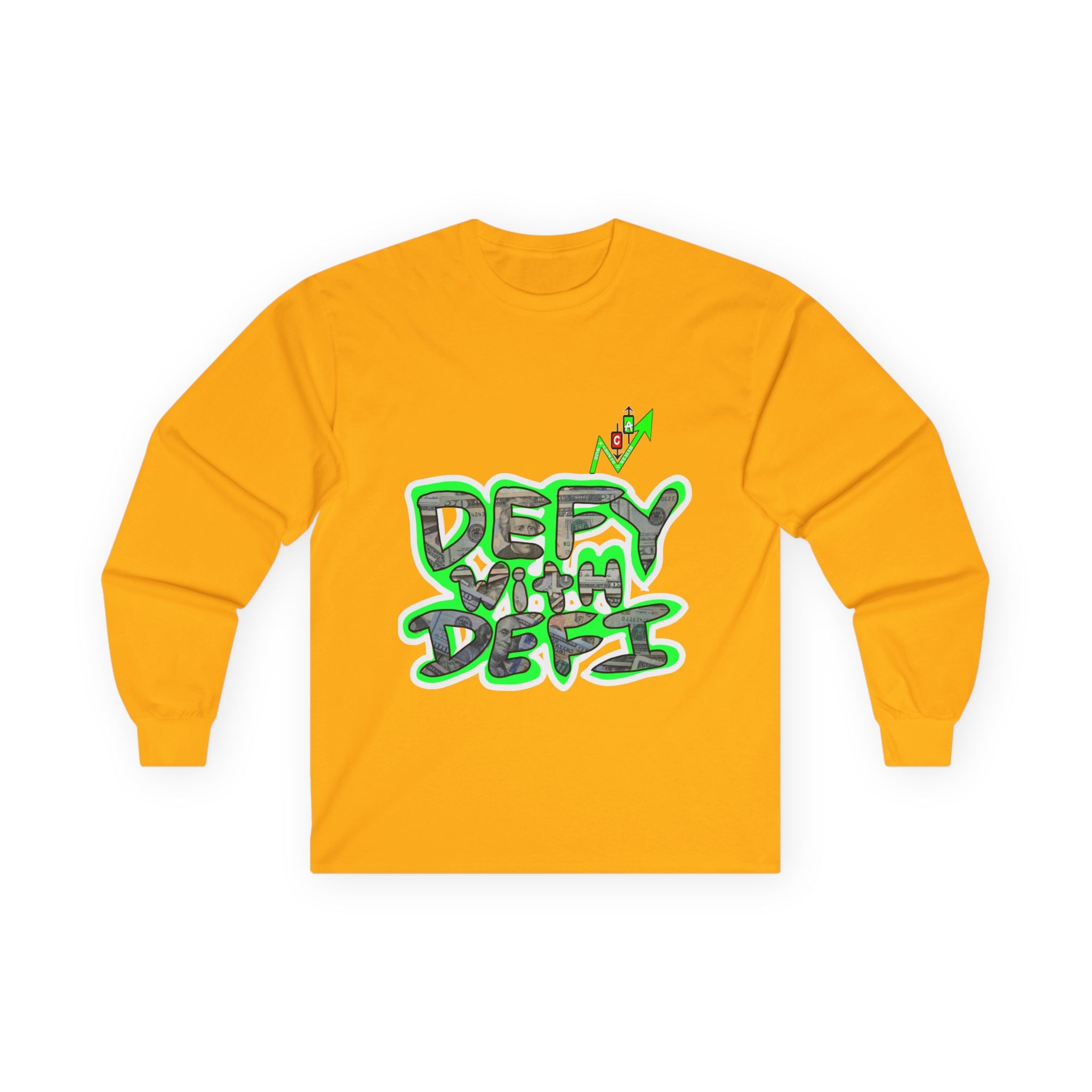Defy With DeFi Crypto Inspired long sleeve tee | Crypt Apparel Graffiti Shirt
