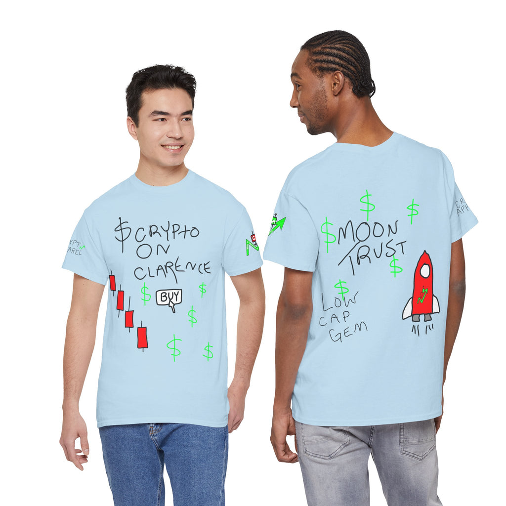 Crypto on Clarence Tee — "Crypt Apparel" / "crypto illiterate" Graphic Shirt