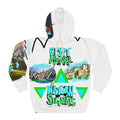 White All Over Print Colorful Crypto trading signals hoodie by Crypt Apparel.