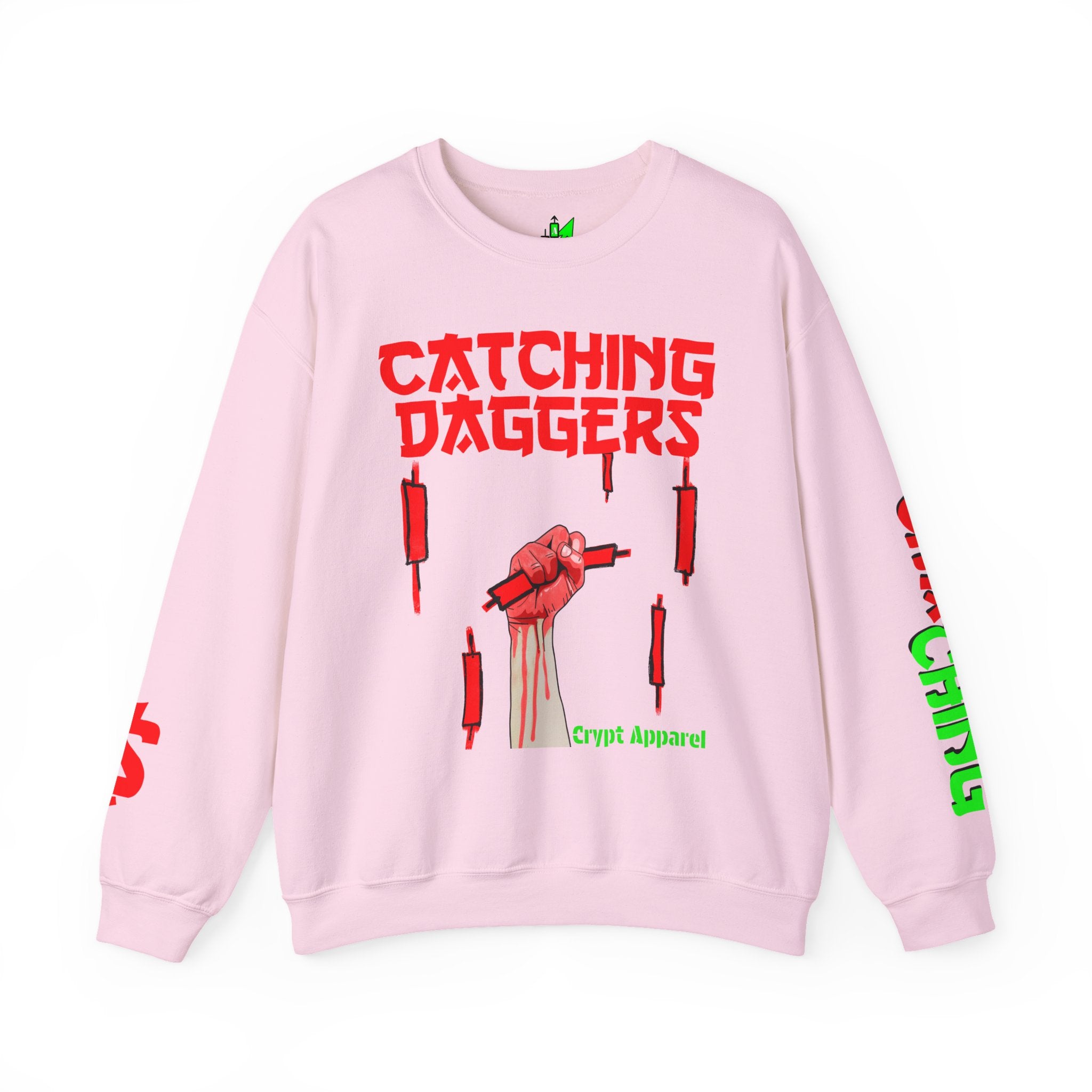 Catching Daggers Crewneck Sweatshirt — Crypt Apparel Graphic Crypto Streetwear