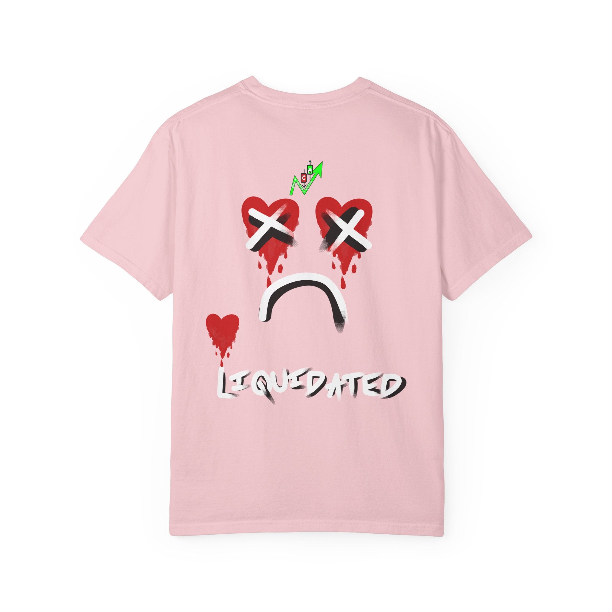 Crypto Rekt Portfolio Skull T-shirt | Crypt Apparel Bleeding Hearts Graphic Tee