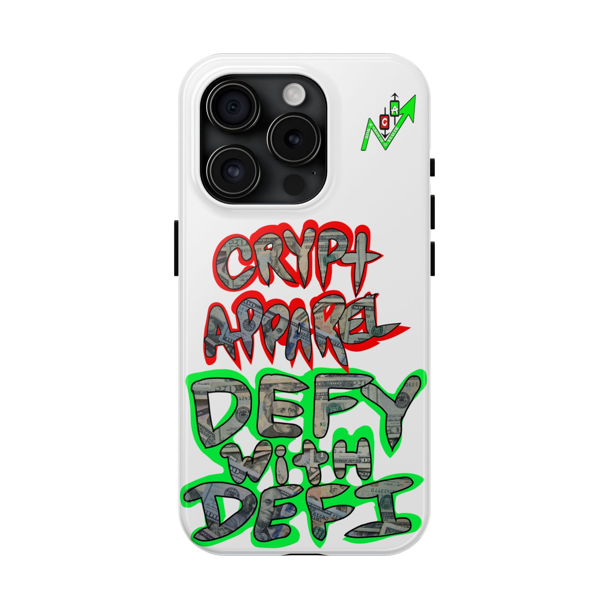 DEFY with DEFI Tough Phone Case — "Crypt Apparel: "Money" Graffiti Crypto Design