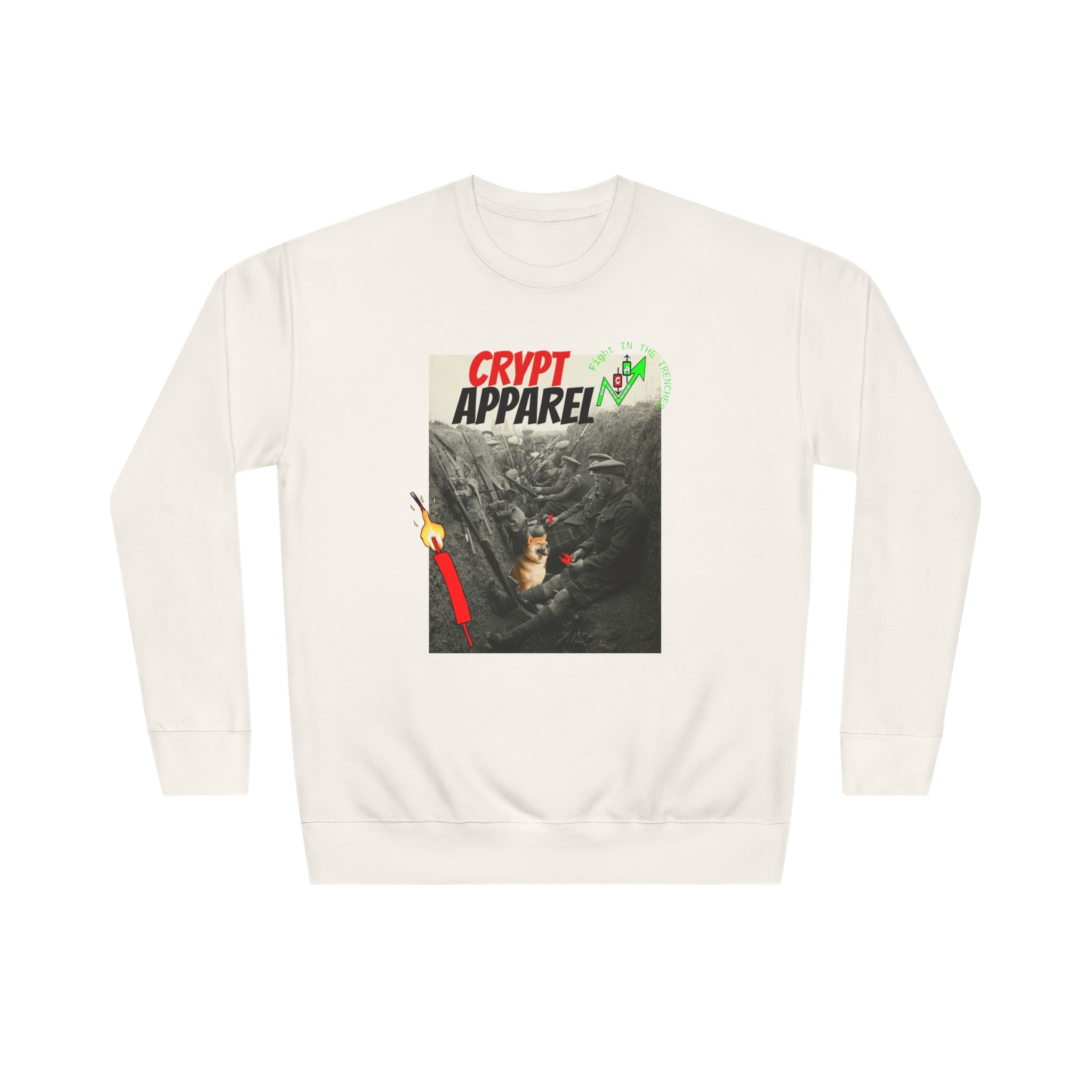 The Trenches Crewneck Sweatshirt — Crypt Apparel Crypto Graphic Pullover