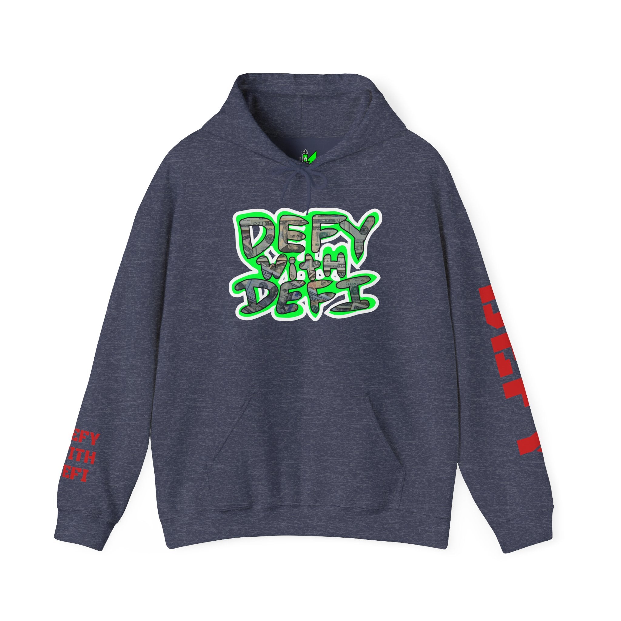 Defy With DeFi Crypto Inspired Hoodie | Crypt Apparel Graffiti Style hooded sweatshirt