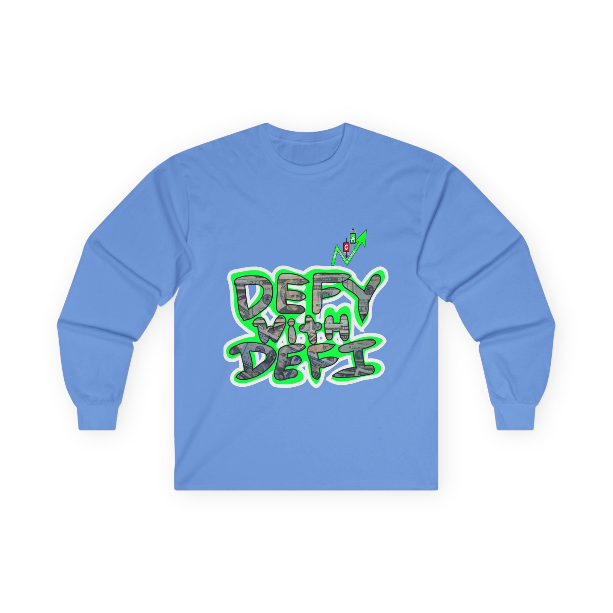 Defy With DeFi Crypto Inspired long sleeve tee | Crypt Apparel Graffiti Shirt
