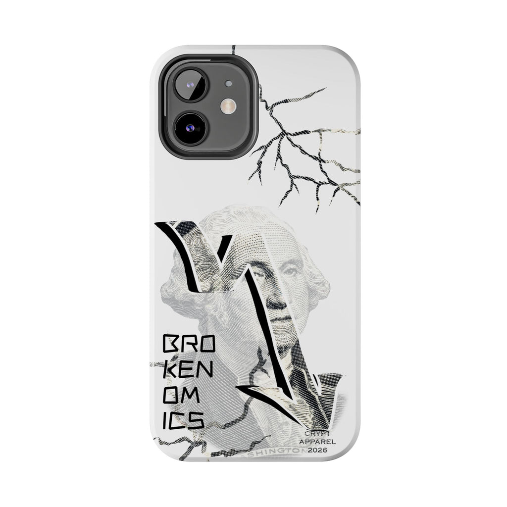 Brokenomics Crypto Tough Phone Case — 'Crypt Apparel' Cracked Dollar Graphic Protective Cover