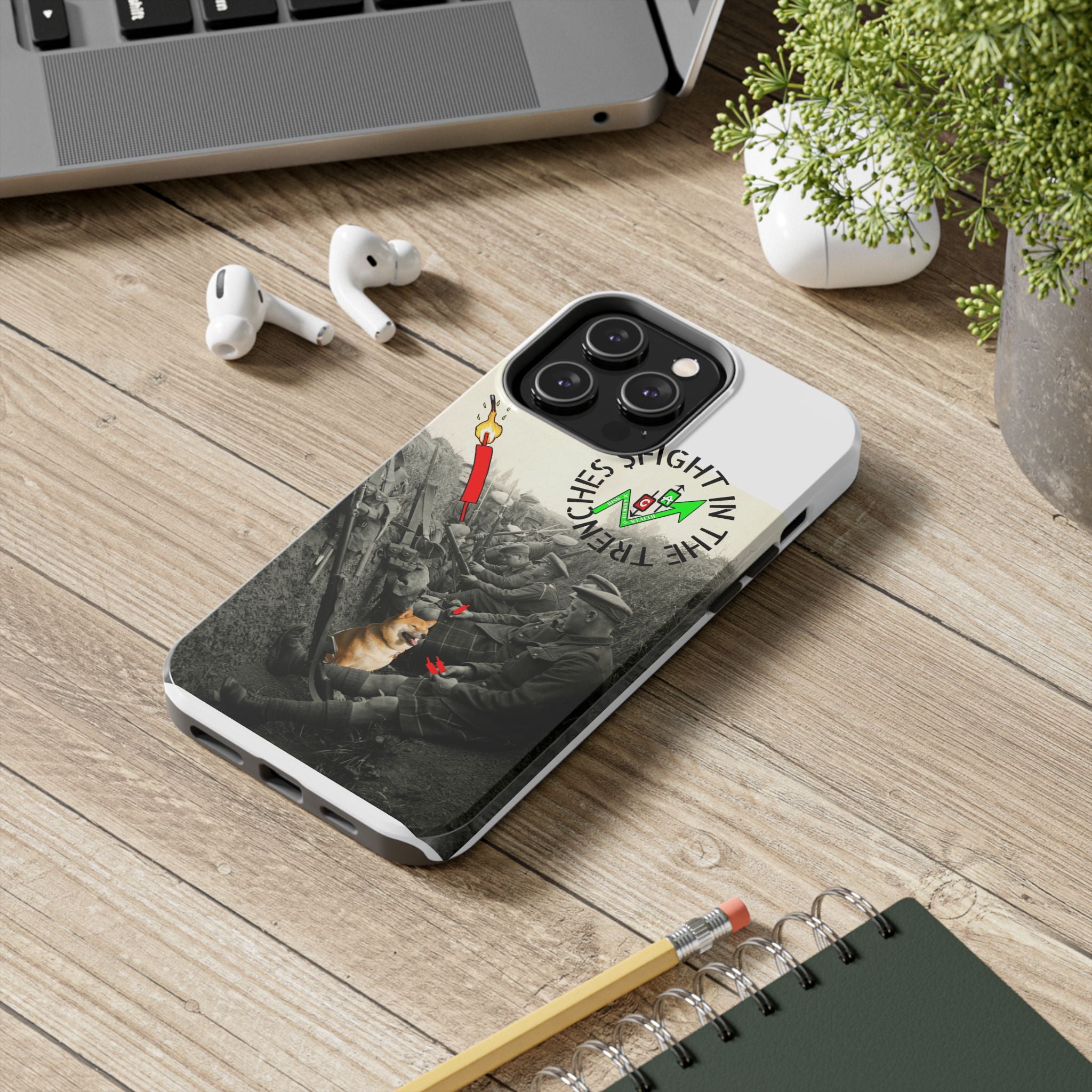 The Trenches Tough Phone Case — Crypt Apparel Trench Dog & Candle Design