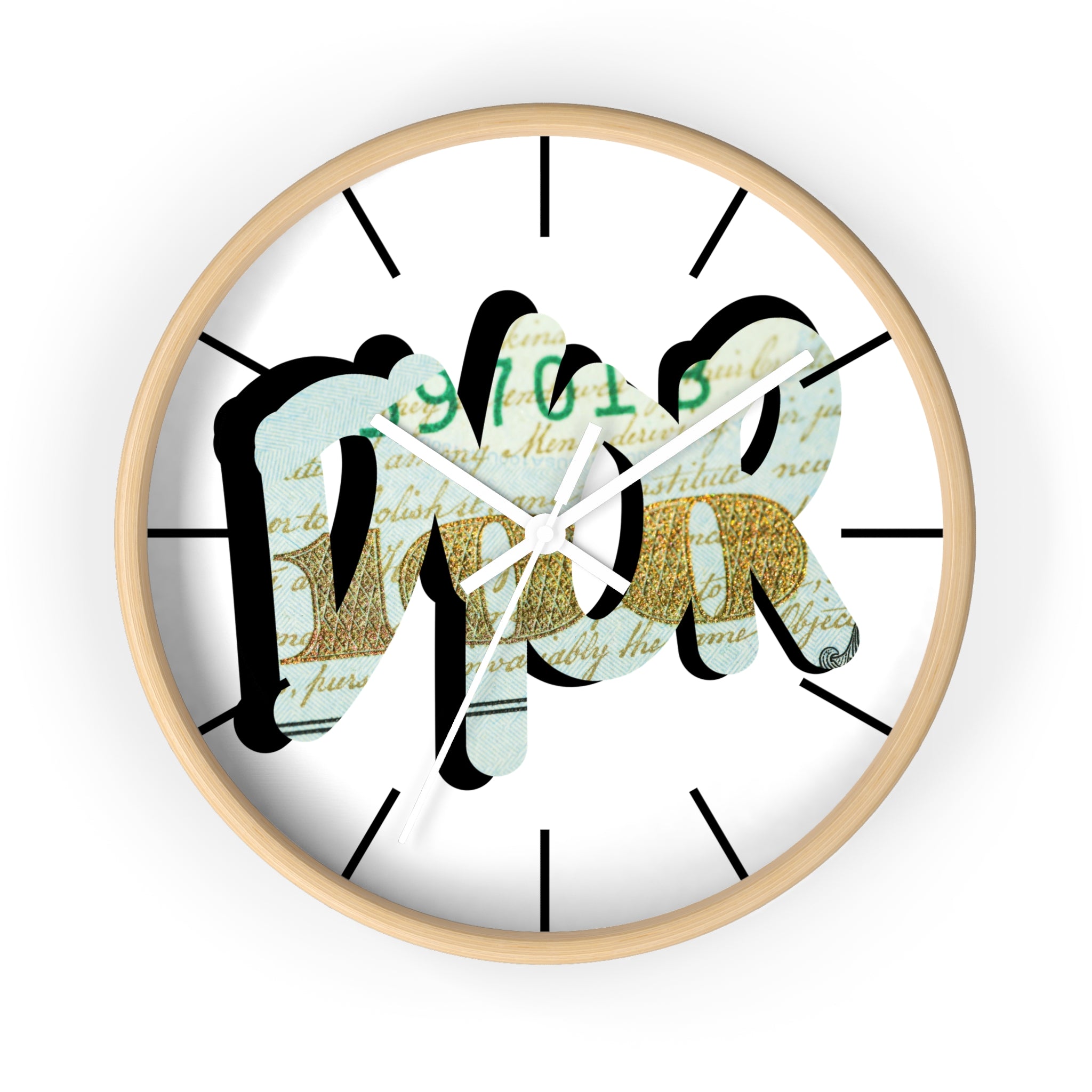 DYOR Crypto Graffiti Script Wall Clock — Crypt Apparel Money Graphic