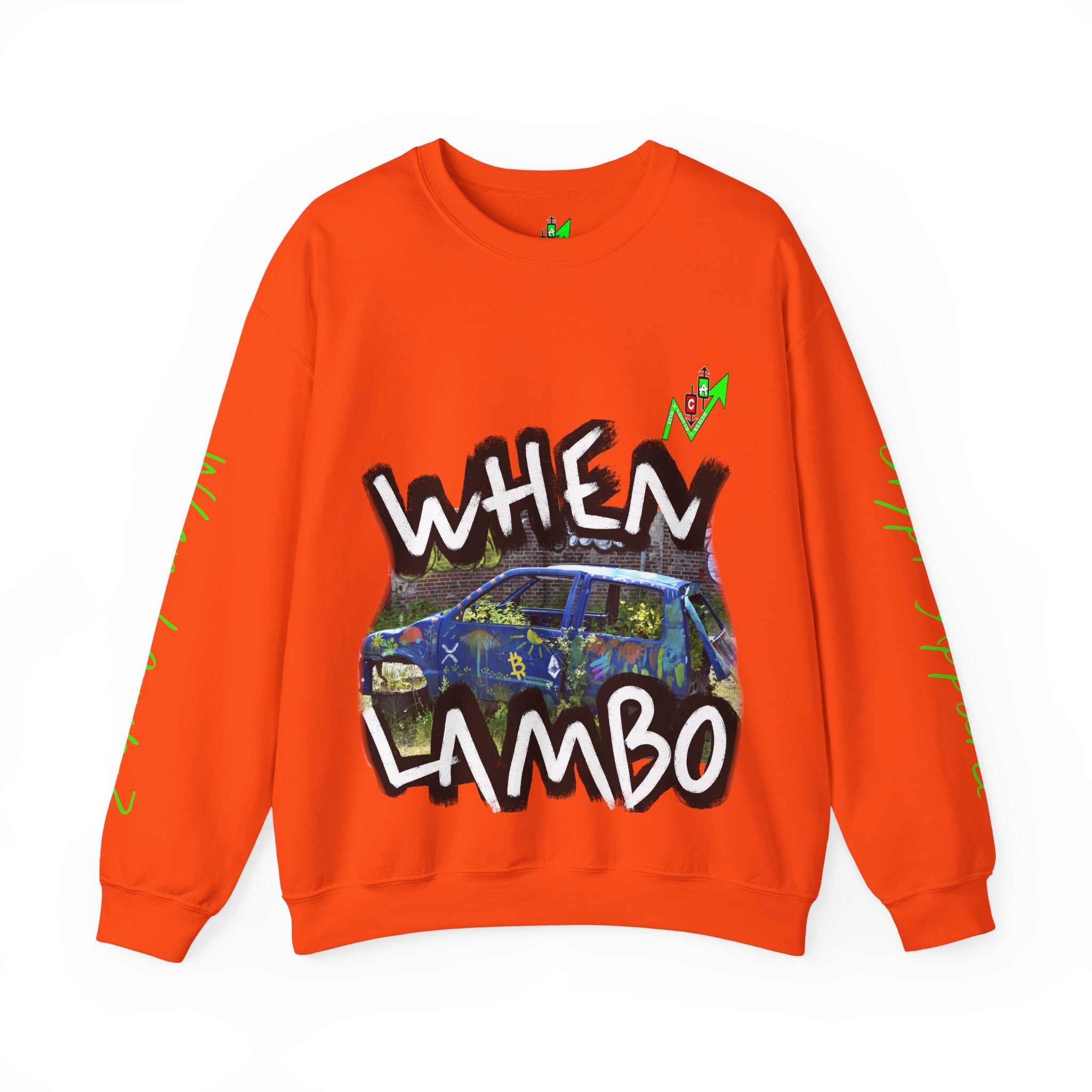 When Lambo Bitcoin inspired Graphic Crewneck Sweatshirt | Crypto Art Streetwear