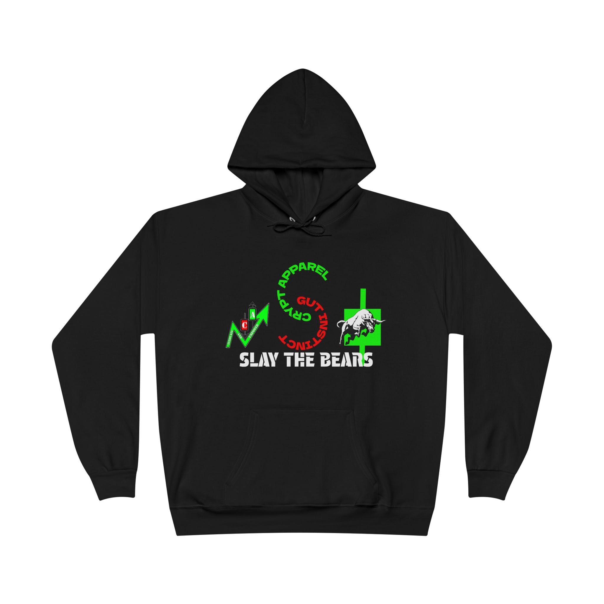 Gut Instinct Bull vs Bear Crypto Hoodie - Dual Sided Slay The Bears Streetwear Pullover