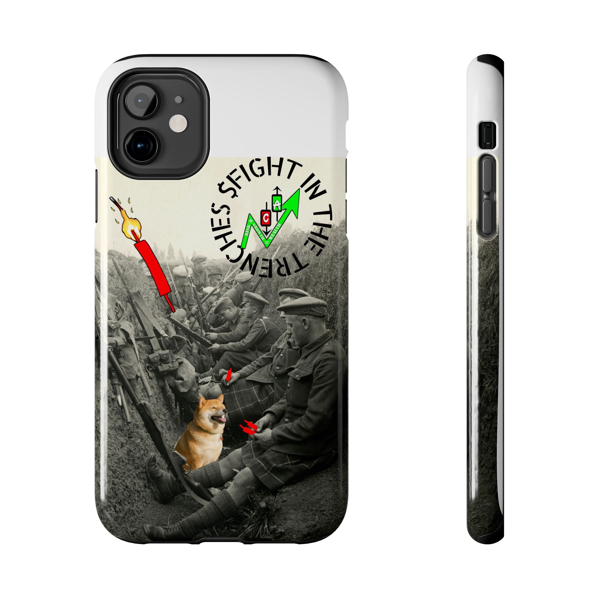 The Trenches Tough Phone Case — Crypt Apparel Trench Dog & Candle Design