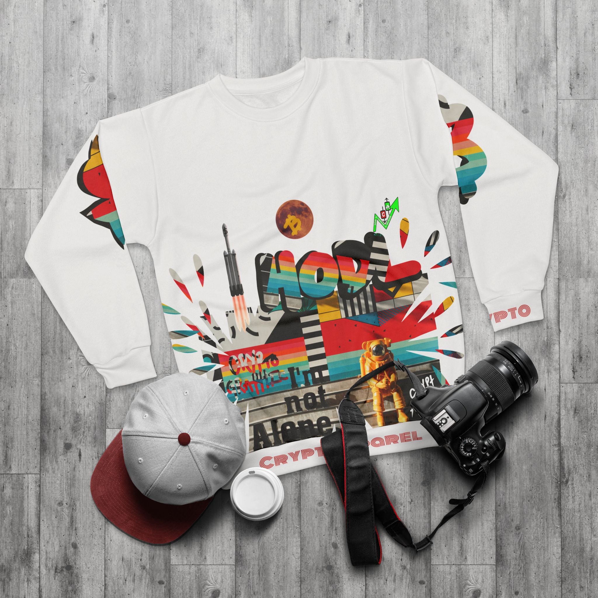 Urban Jungle crypto Sweatshirt | Crypt Apparel Graffiti Collage, 'Bitcoin Inspired' Graphic