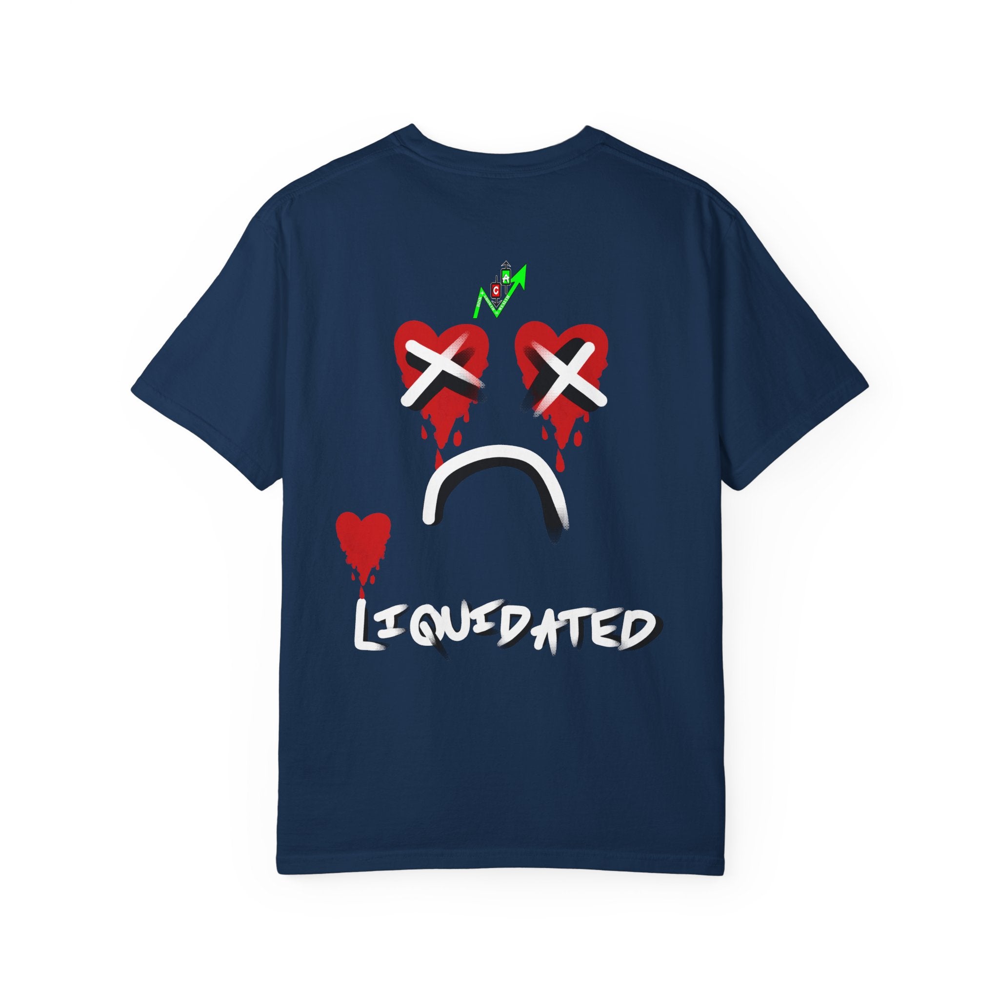 Crypto Rekt Portfolio Skull T-shirt | Crypt Apparel Bleeding Hearts Graphic Tee