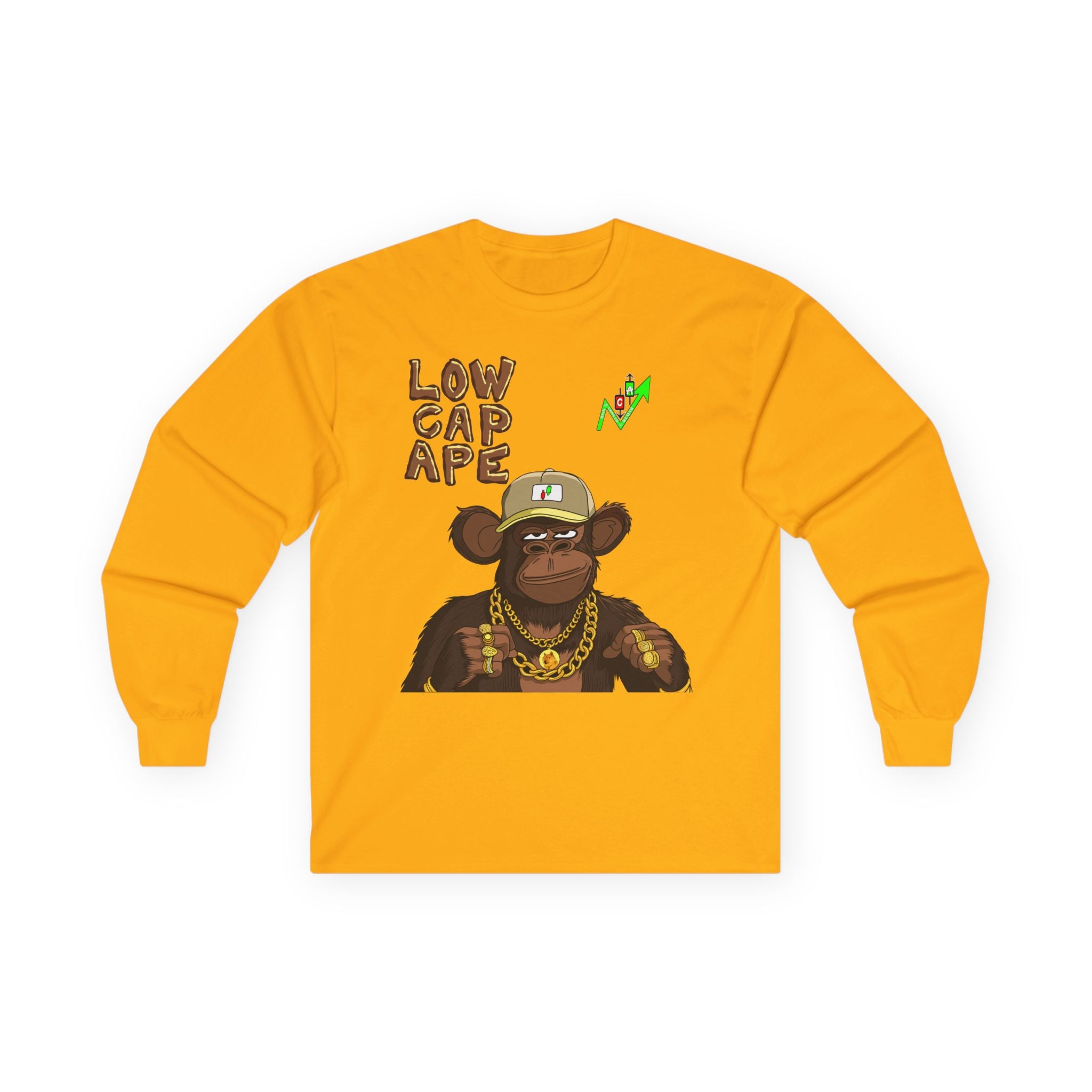 Low Cap Ape Long Sleeve Tee — Crypt Apparel Crypto Graphic