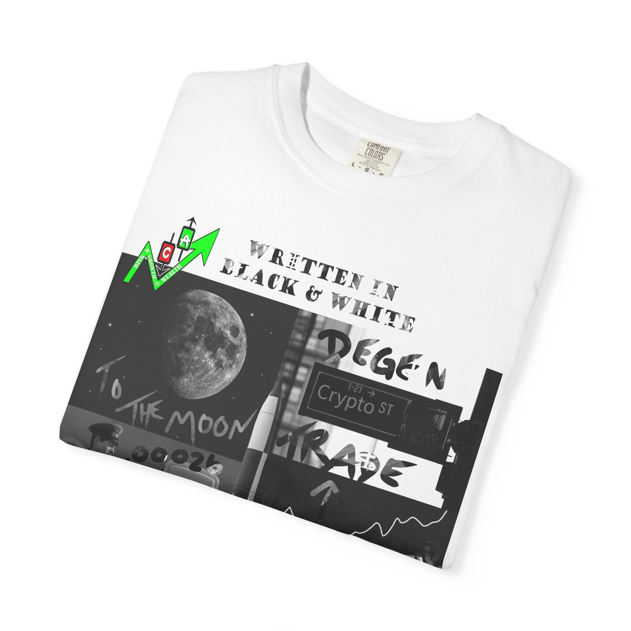 Crypt Apparel Black & White collage T-shirt | Crypto graphic tee
