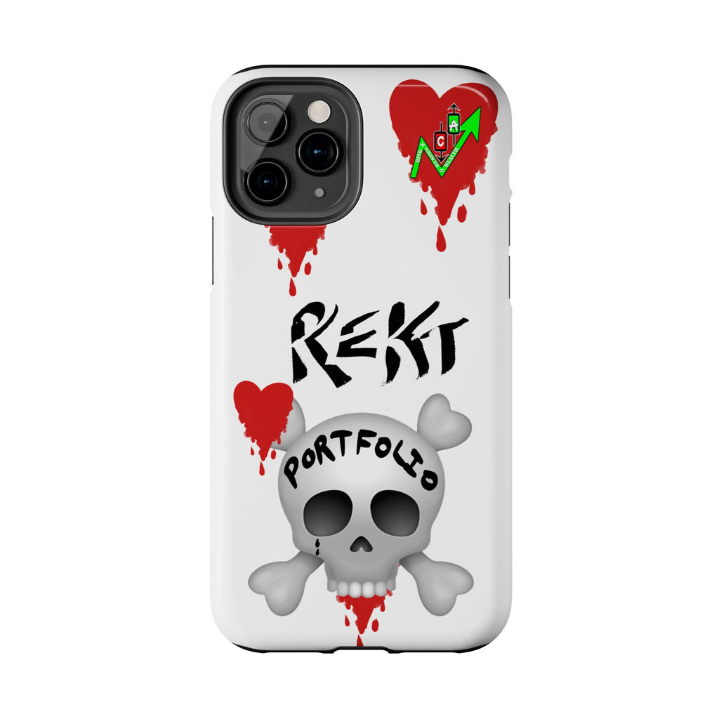 Rekt Portfolio Tough Phone Case — Skull & Dripping Heart Protective Cover