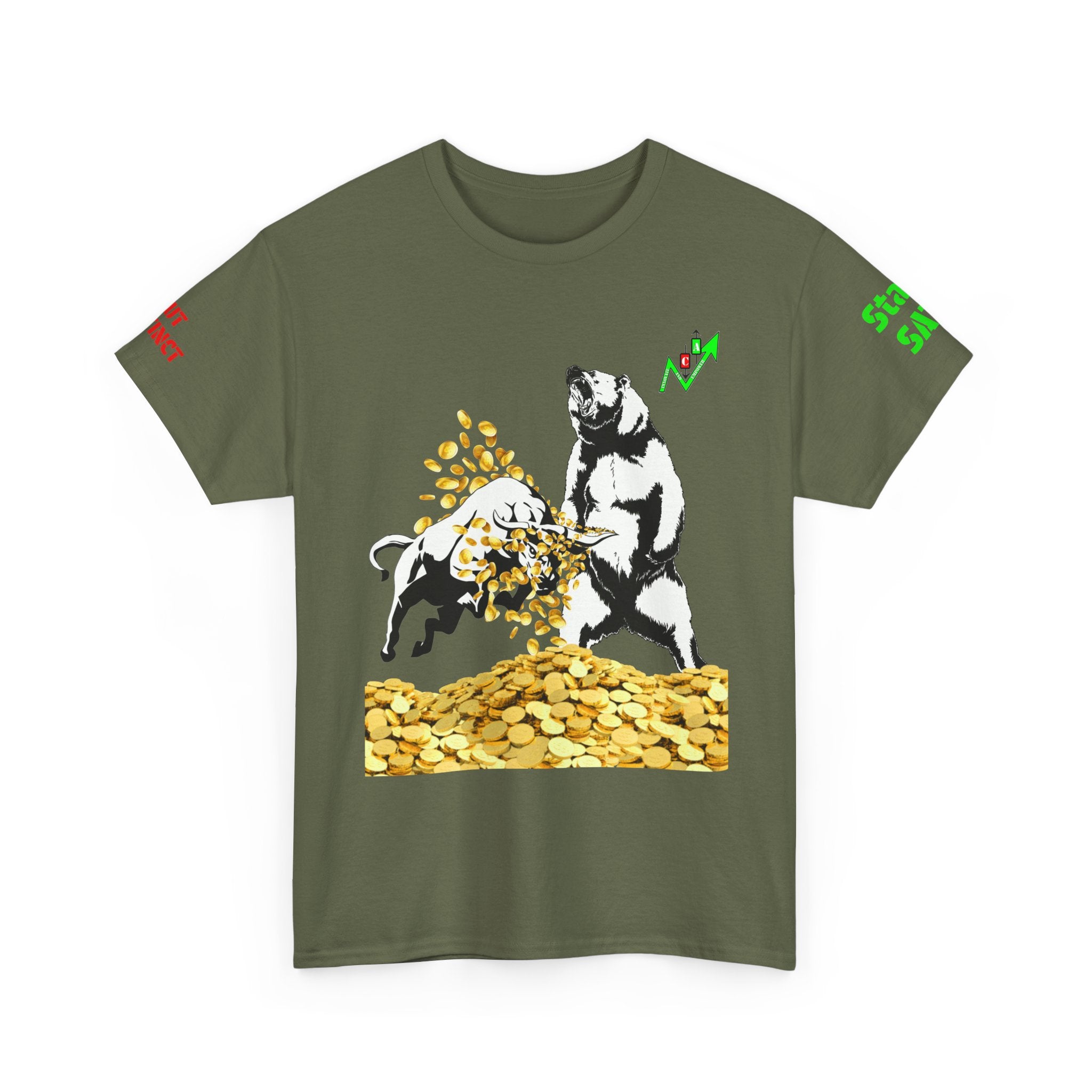 Gut Instinct Bear vs Bull Stock Market T‑Shirt — Crypt Apparel "Slay The Bears" Graphic Tee