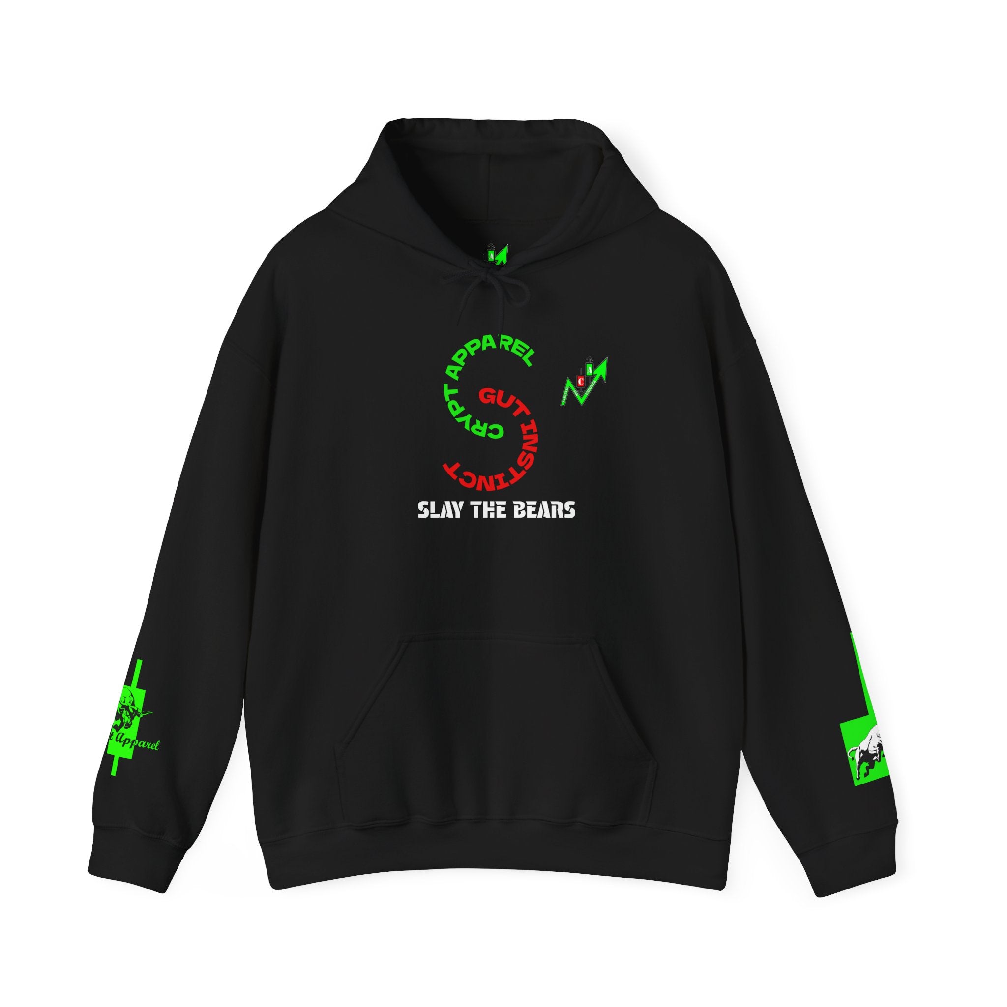 Gut Instinct Bull vs Bear Crypto Hoodie - Slay The Bears Streetwear Pullover